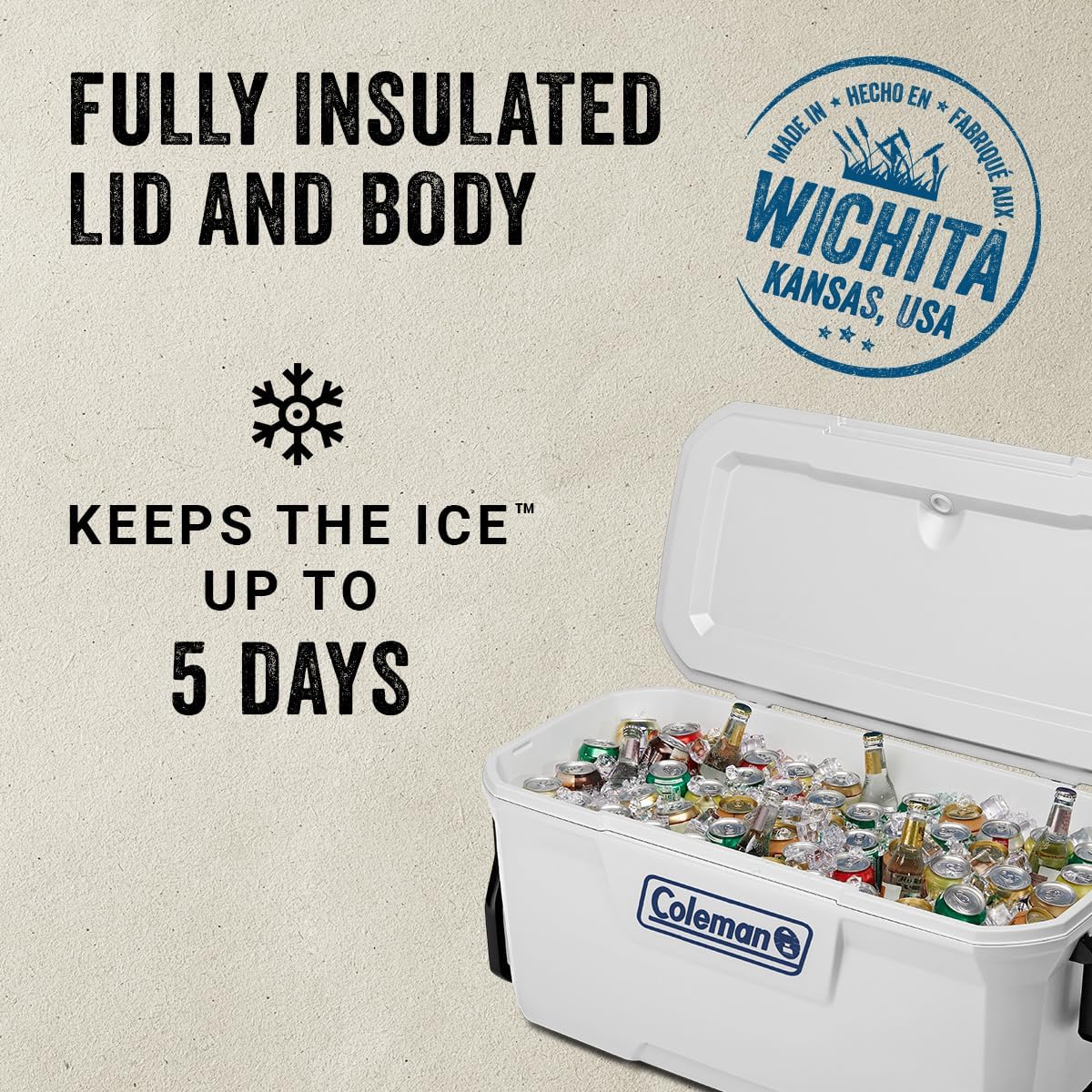 Detalle de Coleman Marine Cooler with Fully Insulated UV Guard Lid & Body (52qt/100qt/120qt Options)