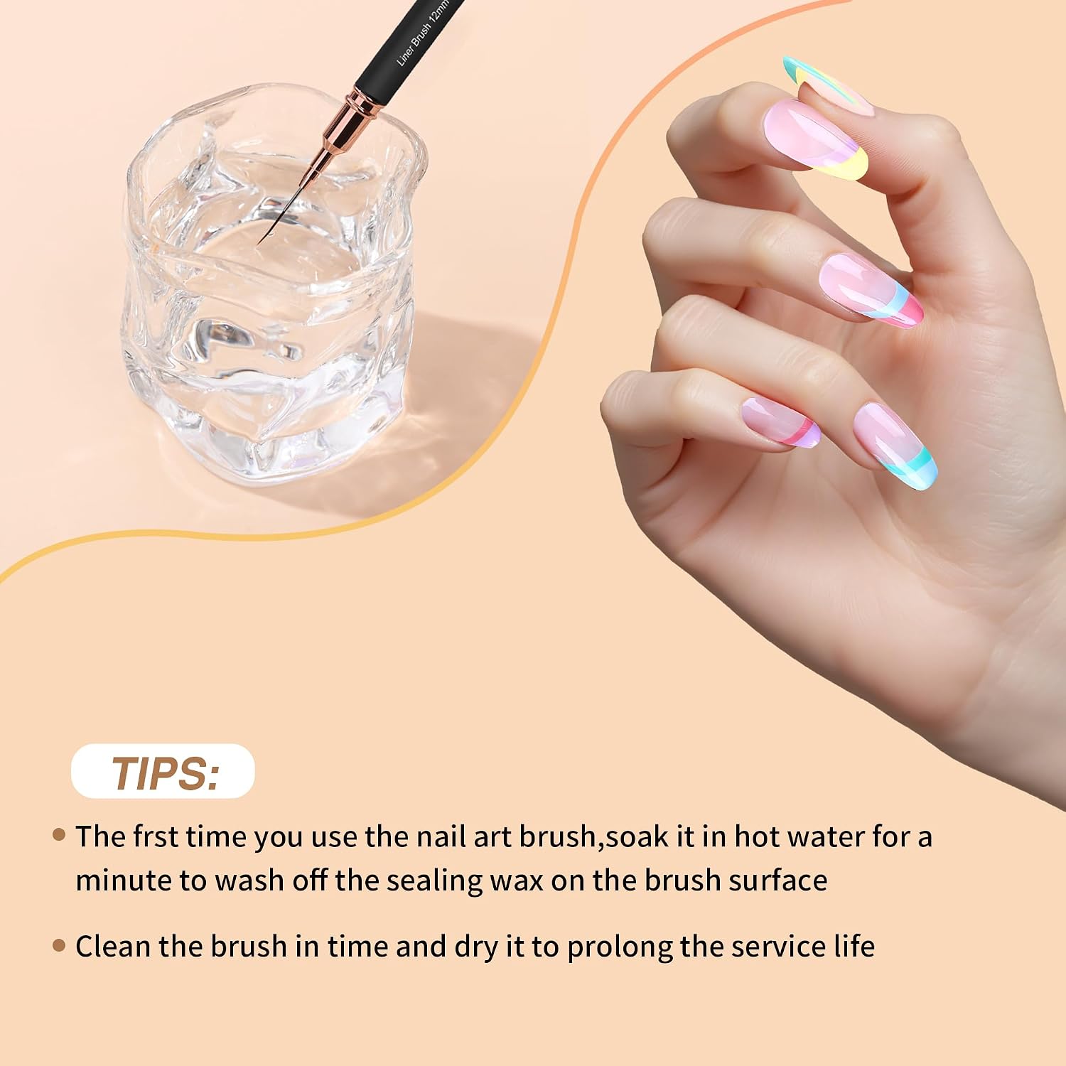 Thumbnail 5 de ZEOHBETY ZNB001 nailartpenselset met 5 linerpenselen in 4–25 mm, zilver