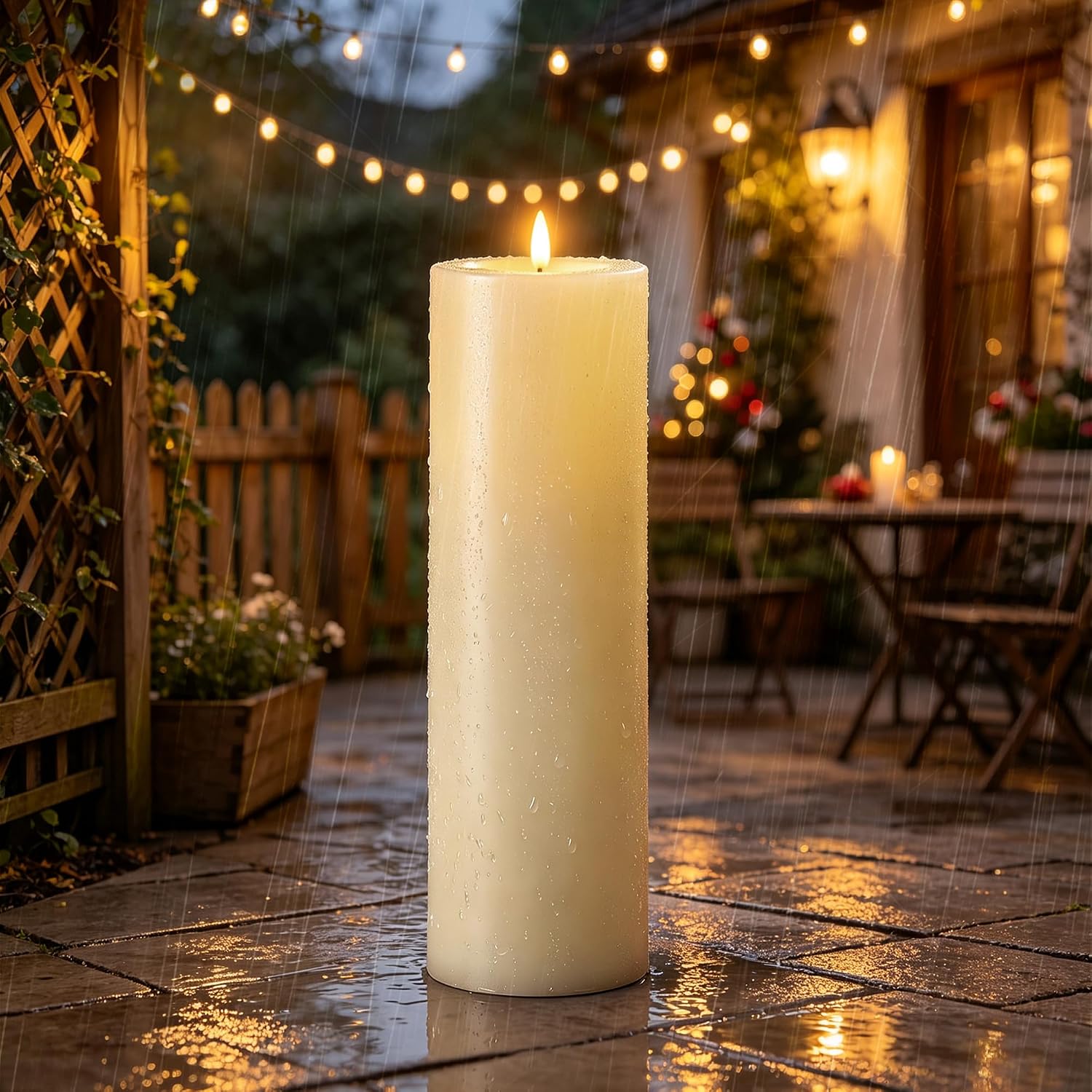Detalle de Ketom Candele LED Fiamma Oscillante D10 x H30 cm con telecomando e timer