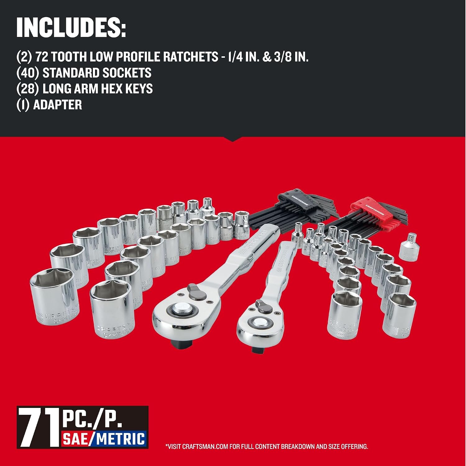 Detalle de CRAFTSMAN CMMT45171 71-Piece Mechanics Tool Set