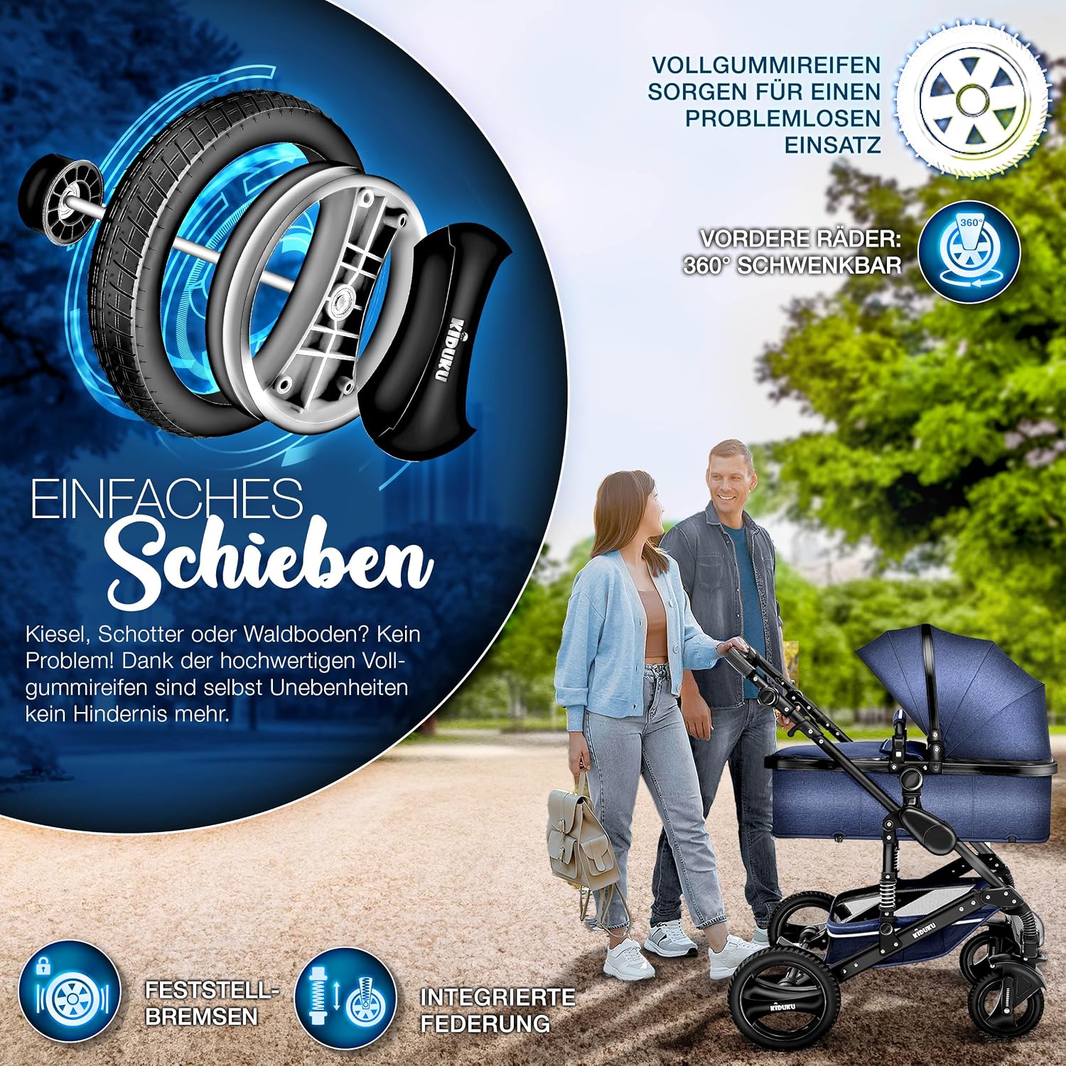 Thumbnail 2 de KIDUKU 3 in 1 Kinderwagen XXL 22 kg 👶