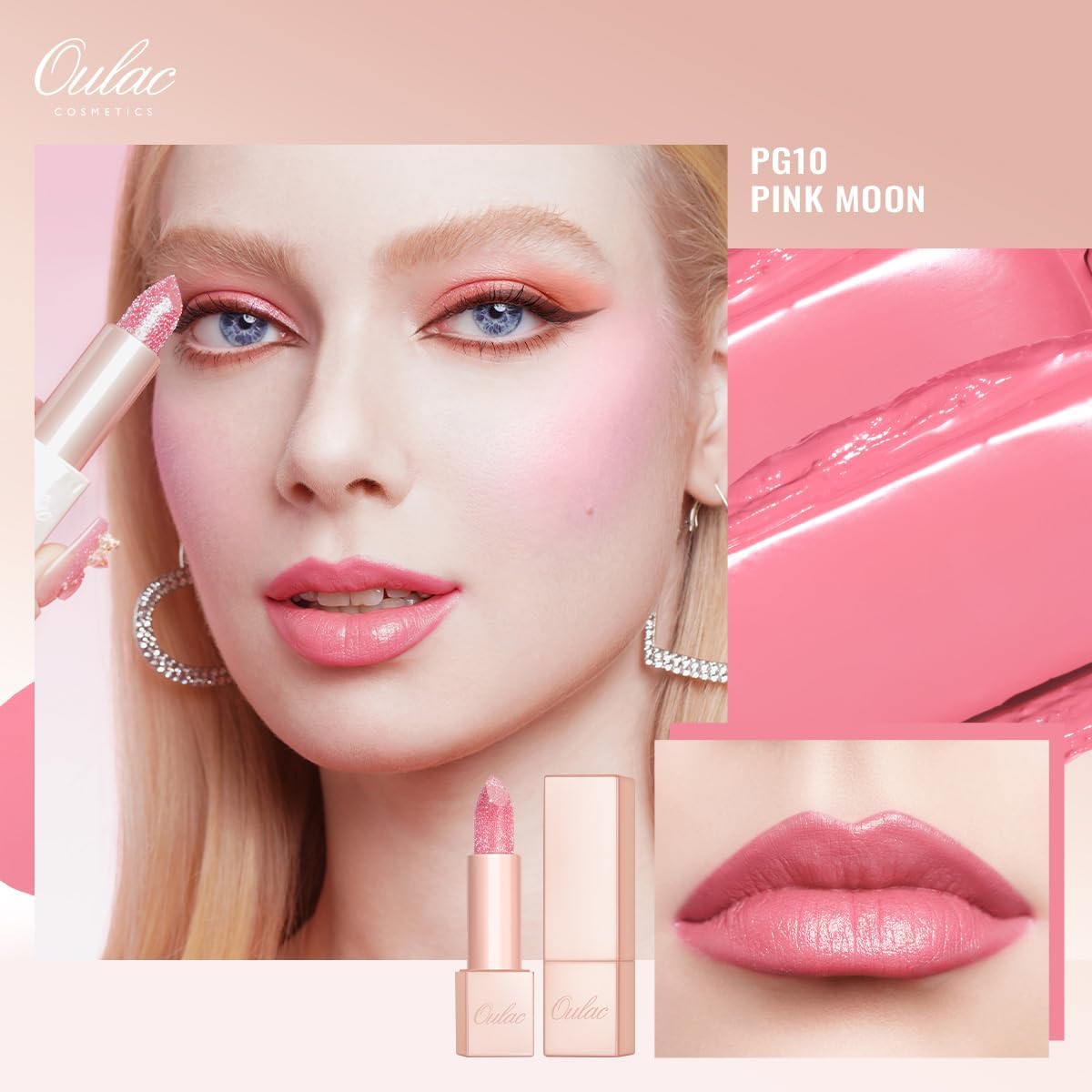 Thumbnail 1 de OULAC Nude Metallic Lipstick Kit — Shimmer & High Pigment (3pcs): Metallic Shine, Hydration & Diamond Gloss