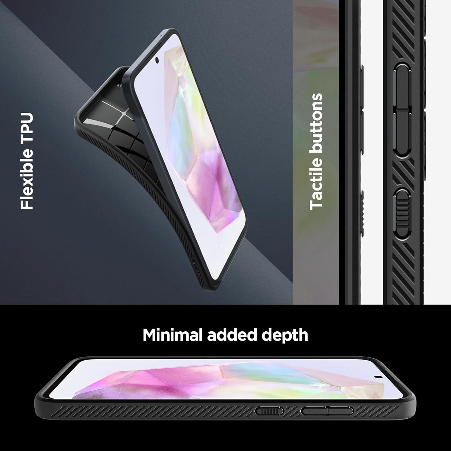 Thumbnail 6 de Spigen Liquid Air per Samsung Galaxy A35 5G, cover in TPU nero opaco