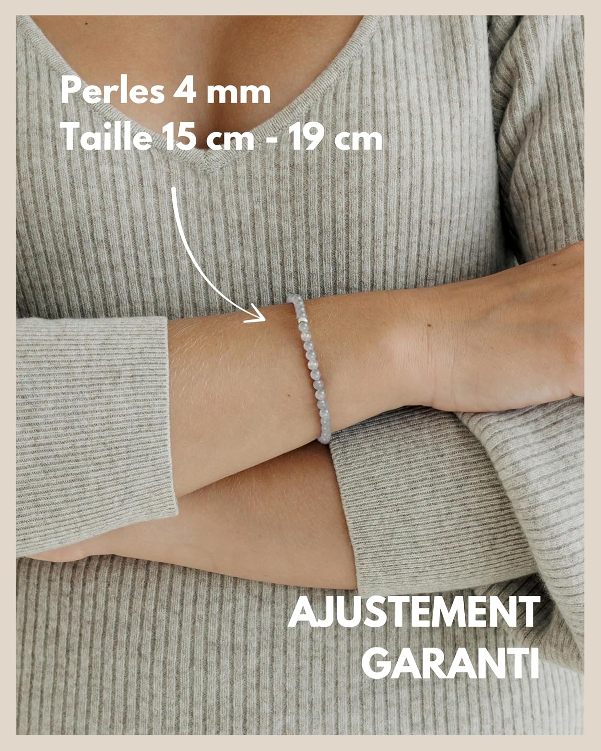 Thumbnail 4 de Bracelet en perles pierres naturelles argent 925 15–19 cm