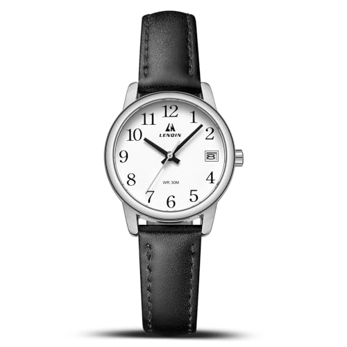 Detalle de LN LENQIN Reloj de Cuarzo Analógico para Mujer — Pulsera de Cuero, esfera 30 mm