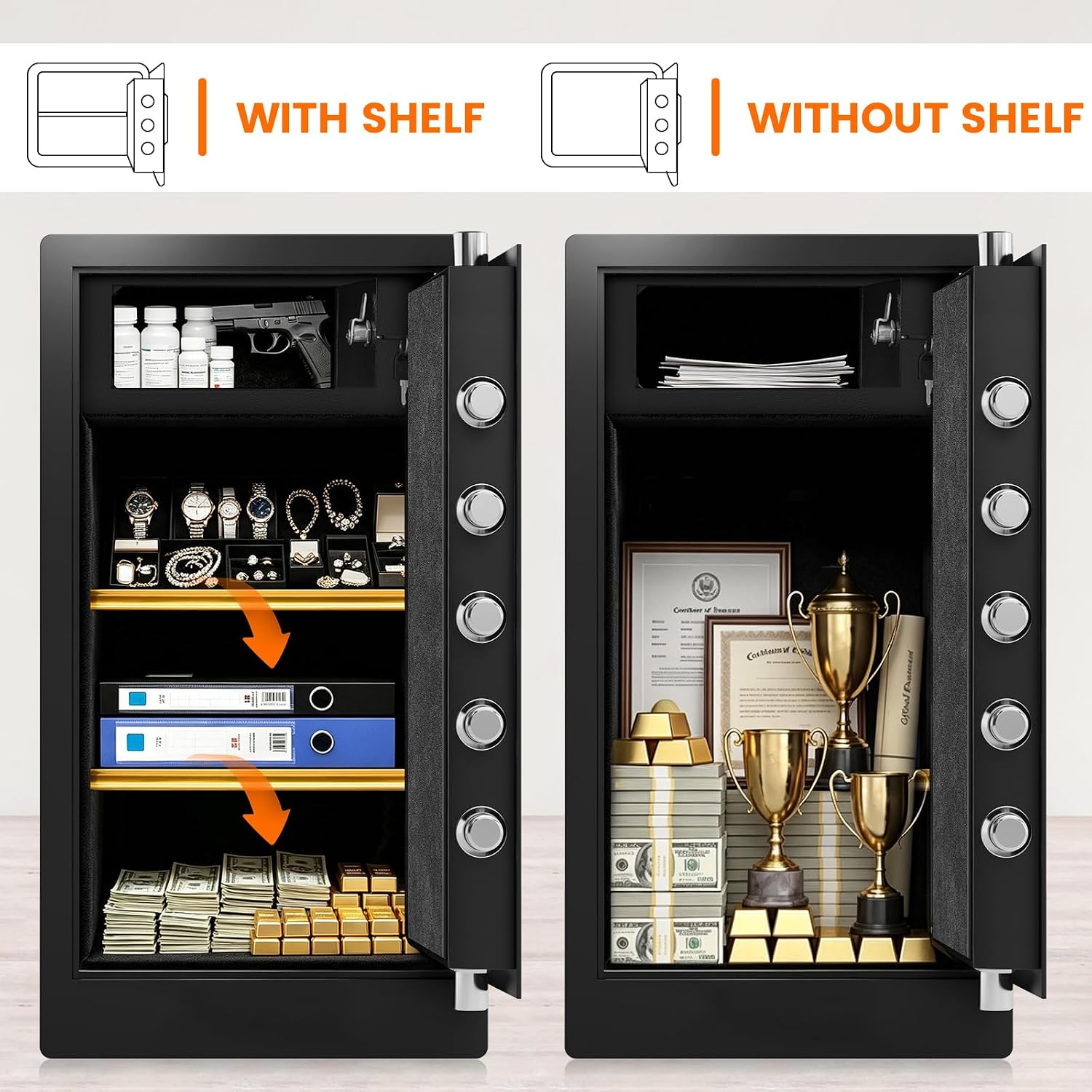 Thumbnail 6 de Fireproof Biometric Safe with Gun Rack, 76 lb