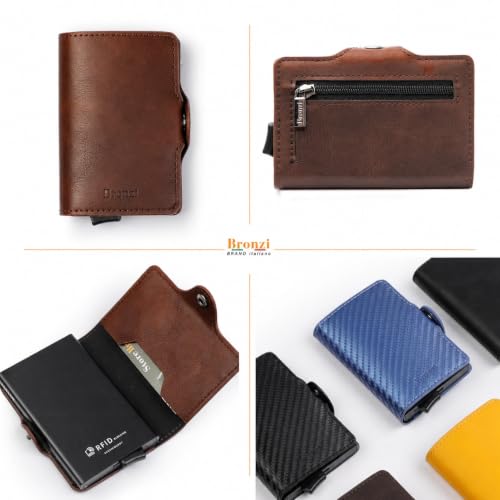 Thumbnail 3 de Bronzi Portafoglio Portacarte RFID Slim in Pelle Marrone – Design italiano, protezione e leggerezza per ogni occasione