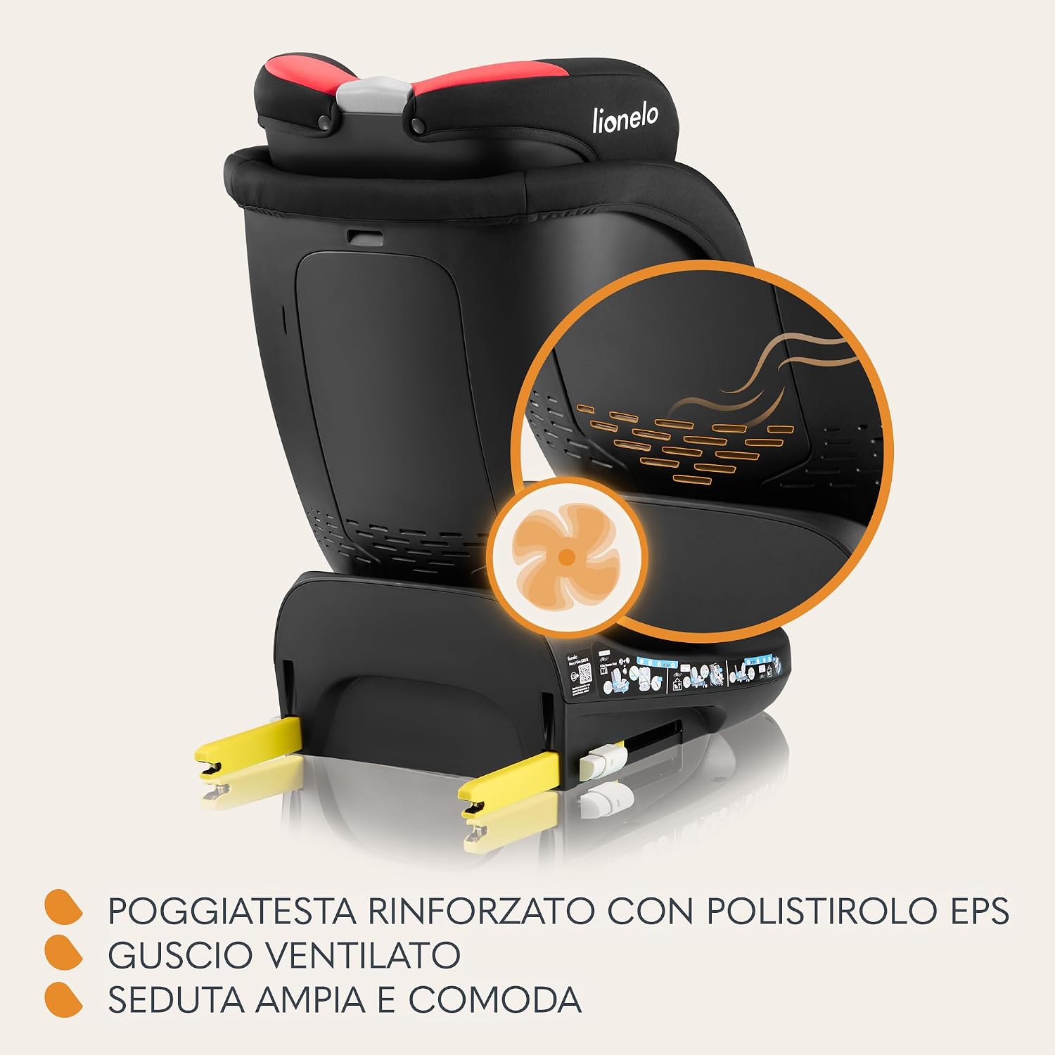 Thumbnail 3 de LIONELO NAVY i-Size: seggiolino auto girevole a 360° con ISOFIX, reclinabile e supporto a 360°, per bambini 40–150 cm (0–12 anni)