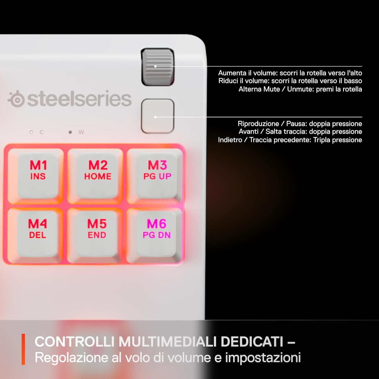 Thumbnail 5 de SteelSeries Apex 3 TKL Tastiera Gaming Bianco