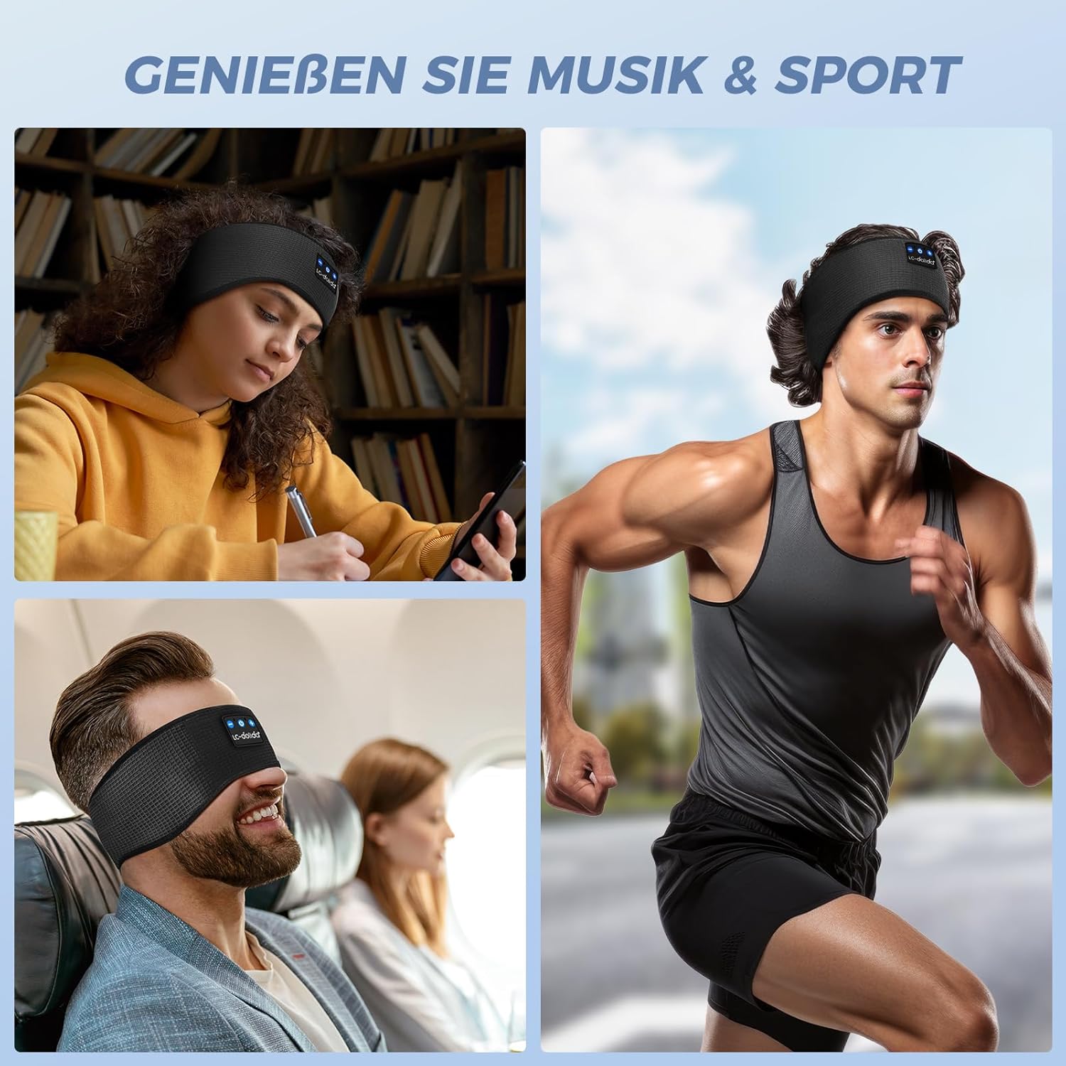 Thumbnail 6 de LC-dolida Schlafkopfhörer Bluetooth 5.4 als Stirnband – Schlafmaske & Headband in einem