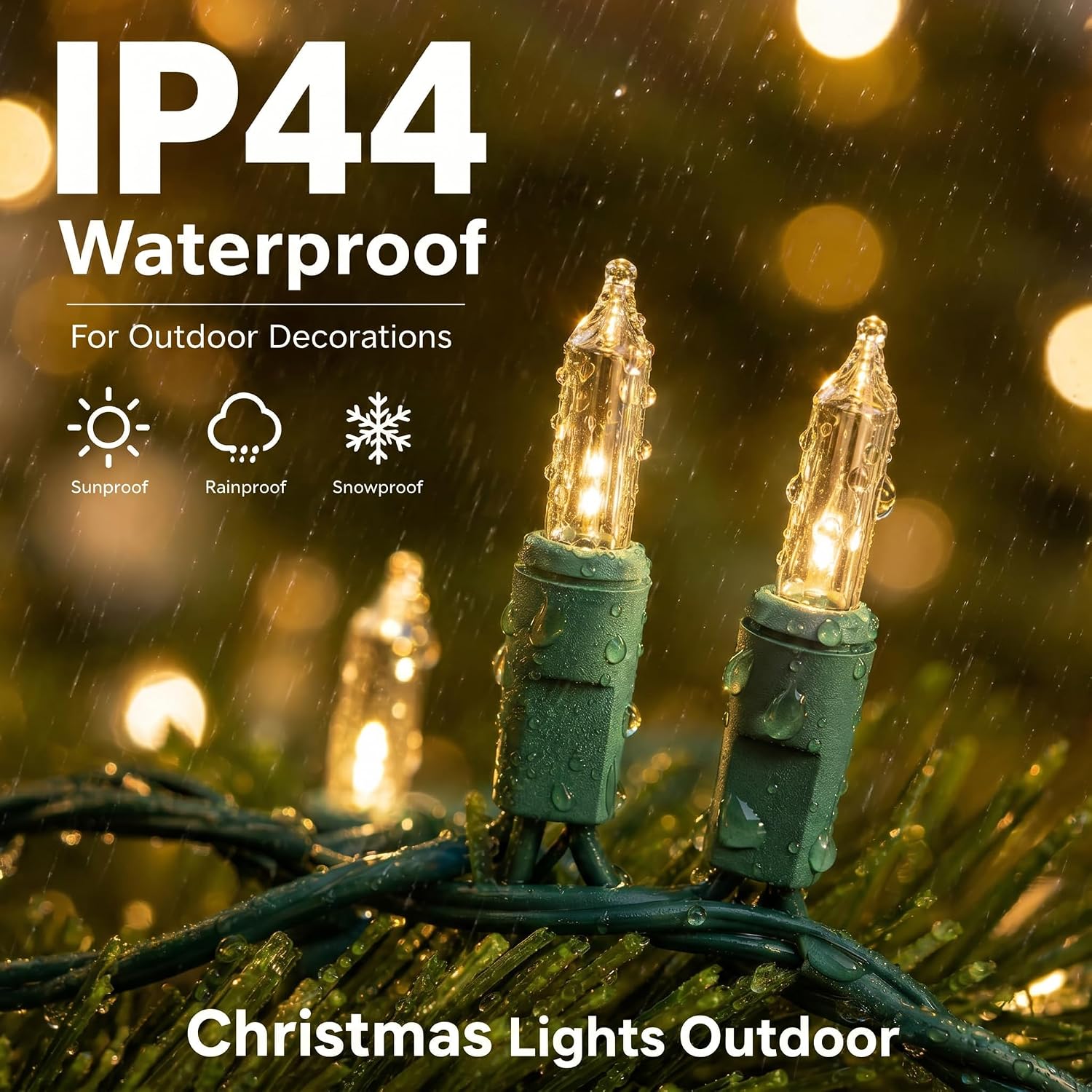 Thumbnail 3 de TW SHINE ZF-100-2/SB Incandescent Christmas Lights, 100 Warm White Bulbs, 20 ft