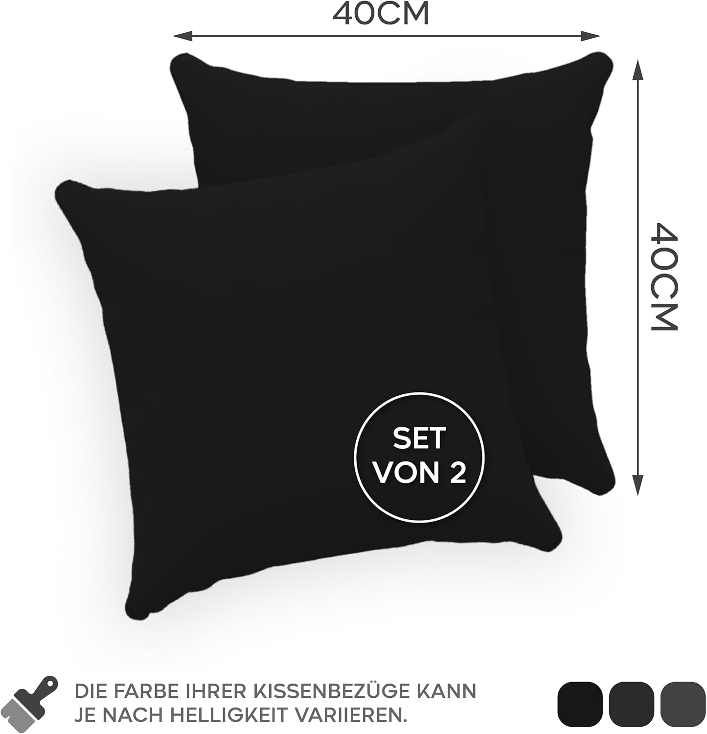 Detalle 2 de Twinzen Kissenbezug 40x40 im 2er Set