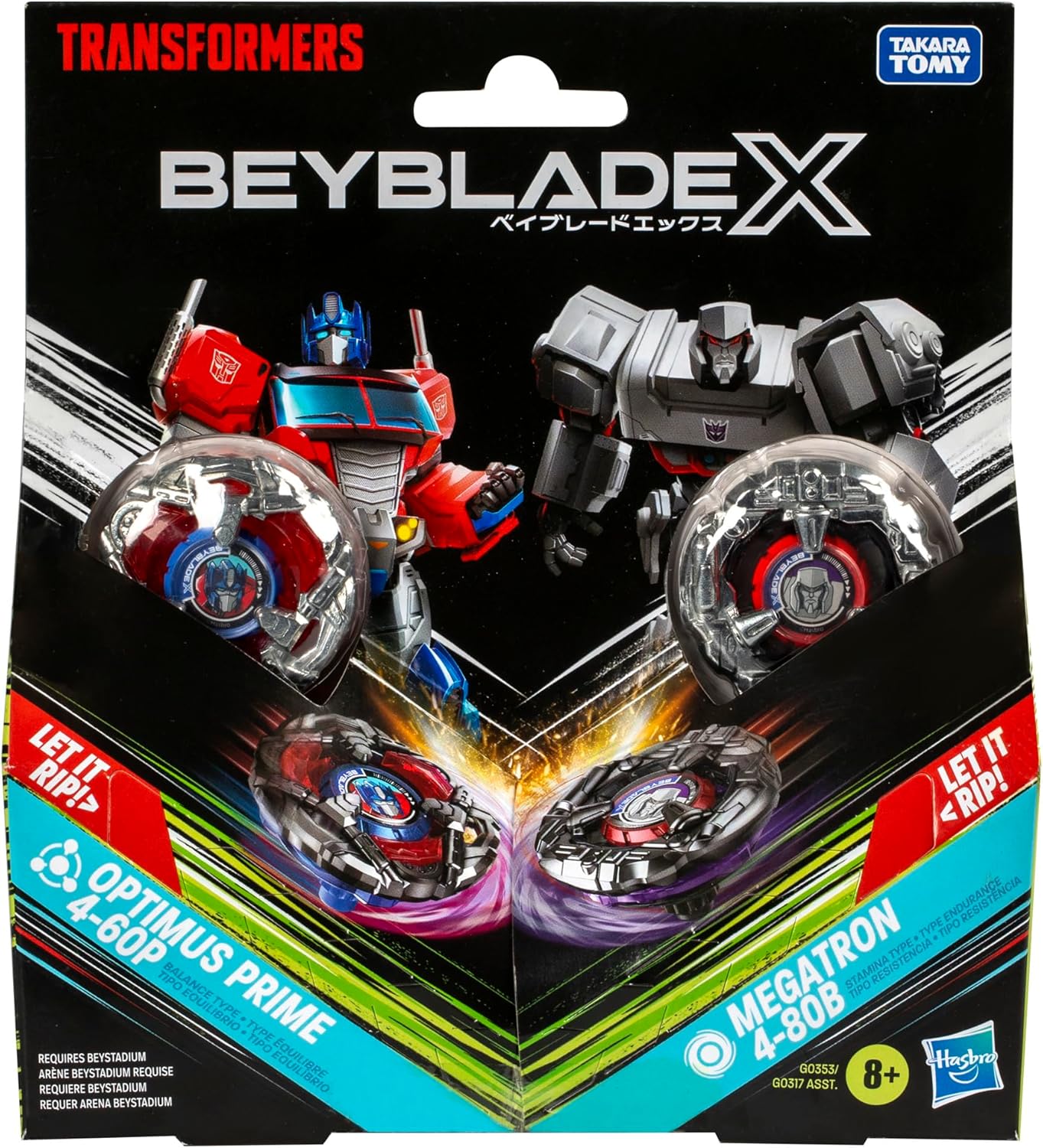 Thumbnail 2 de Beyblade X Pack Transformers: Optimius Prime y Megatron ⚔