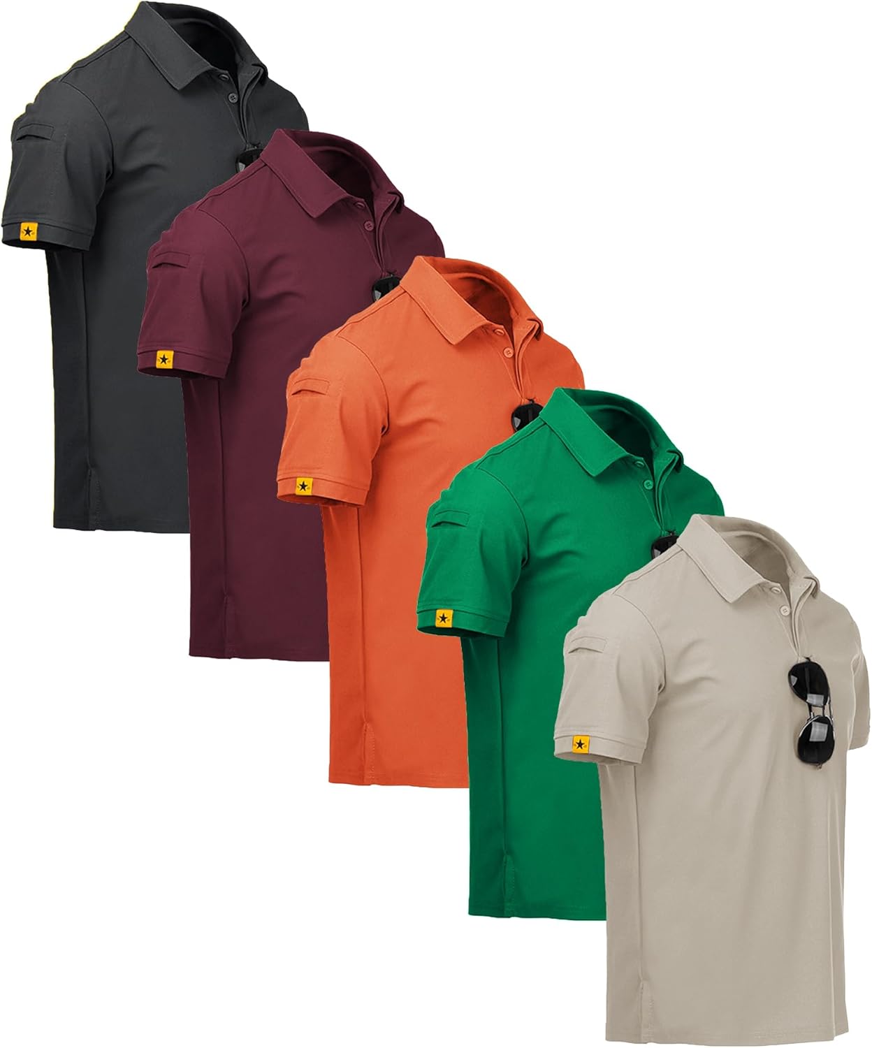 Thumbnail 5 de ZITY Mens Polo Shirt 5 Pack