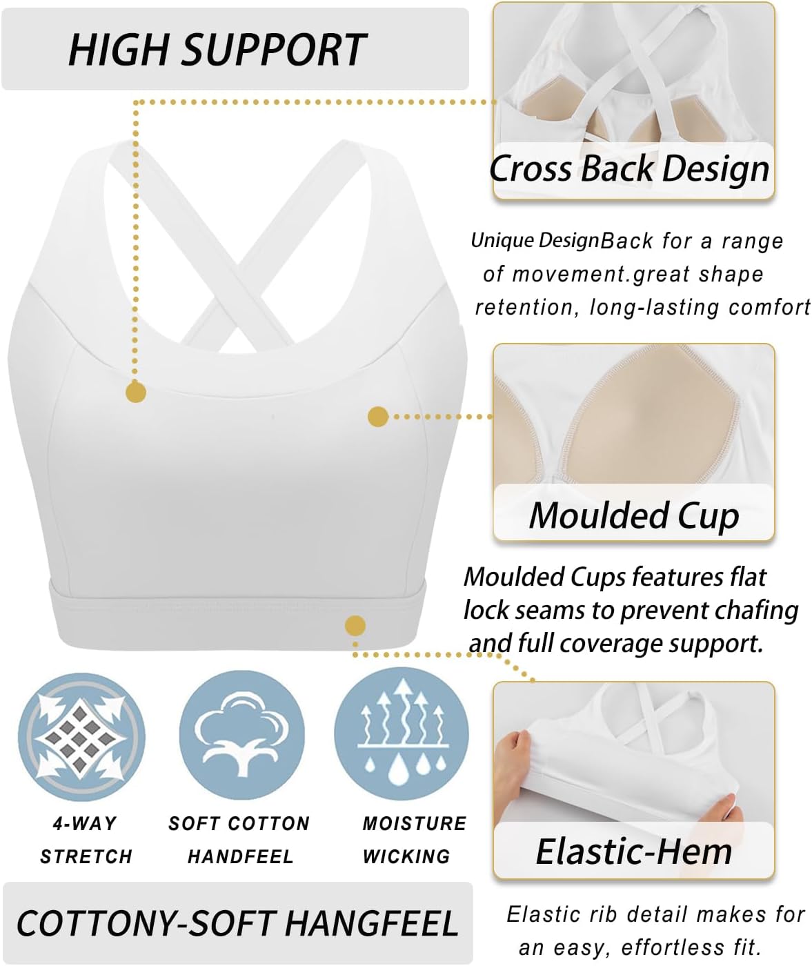 Detalle 2 de RUNNING GIRL High-Impact Sports Bra with Molded Cups