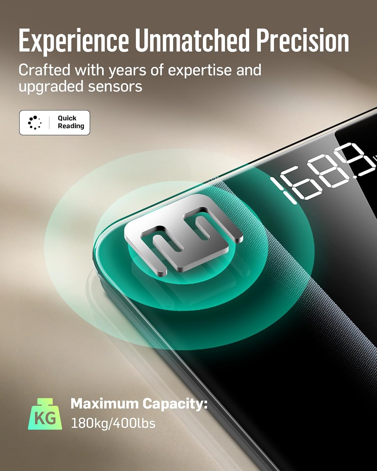 Thumbnail 1 de Runstar RunStar Digital Bathroom Scale (Silver) up to 400lb with clear LED backlight