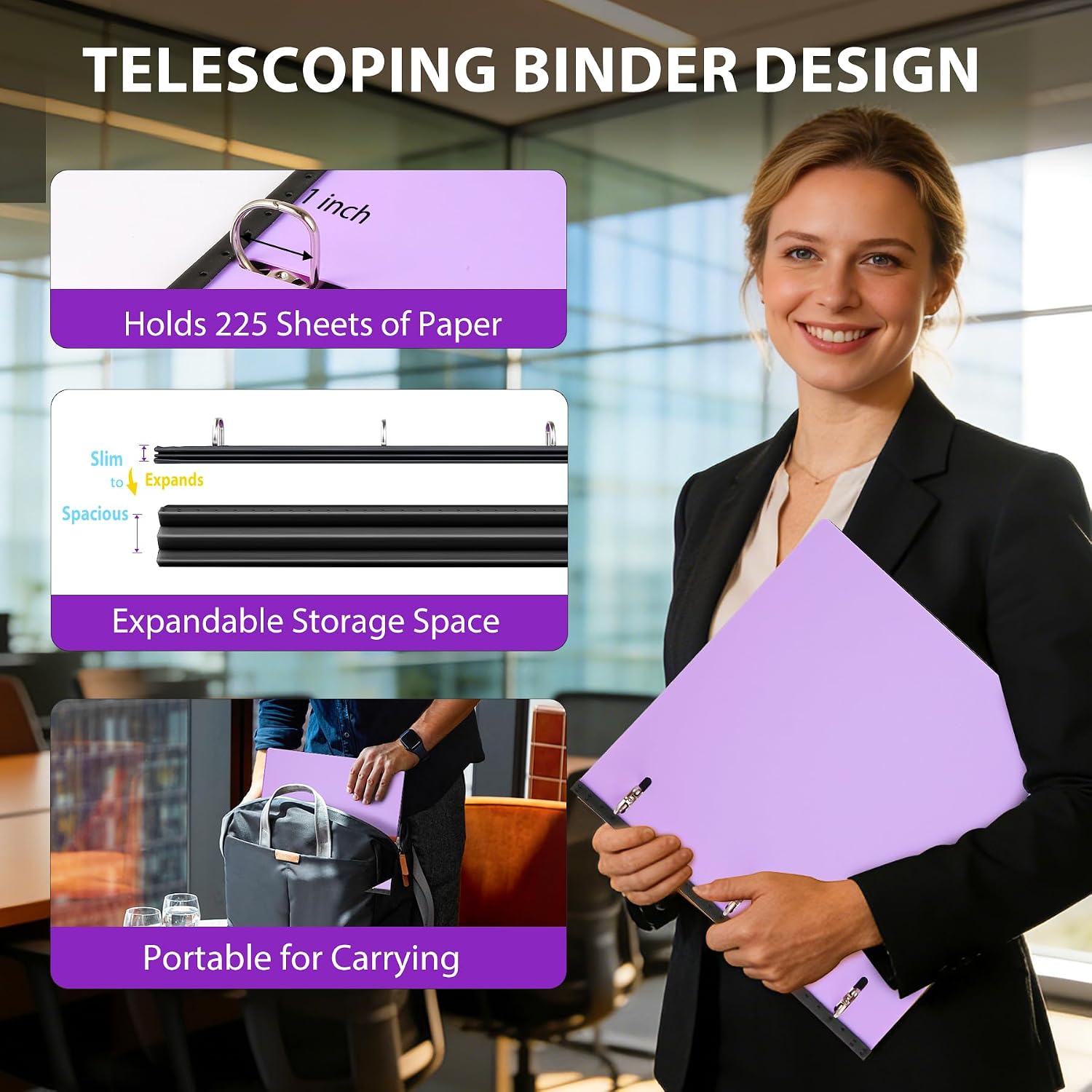 Detalle 2 de WOT I Telescoping 3-Ring Binder, 1-Inch