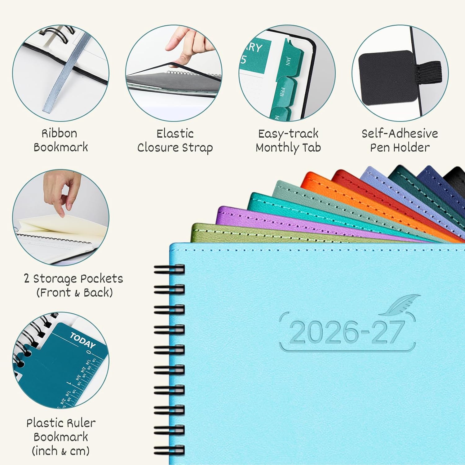 Detalle 2 de BEZEND 2026 2027 month planner 120 GSM
