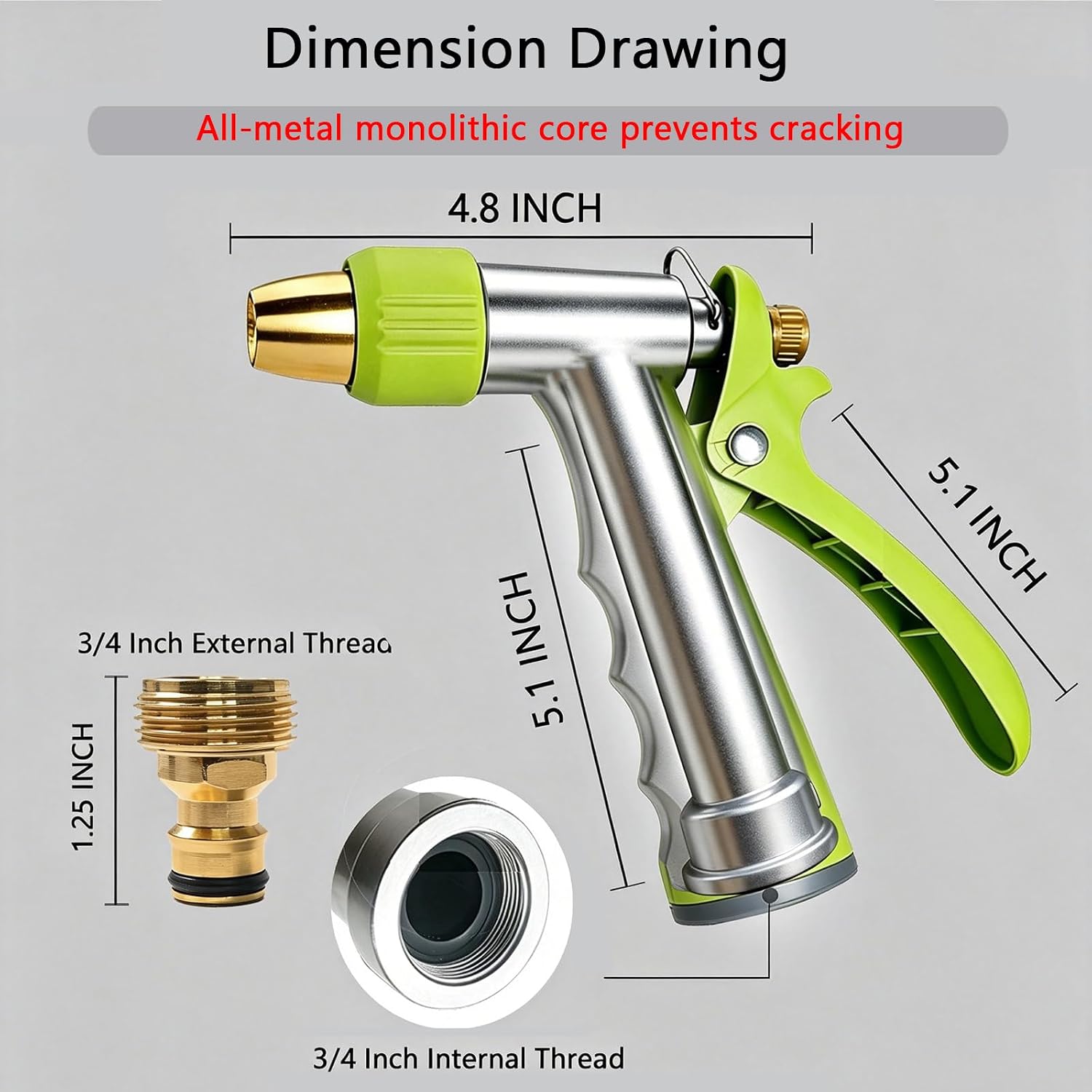 Detalle de HENGDLOO Garden Hose Nozzle with Metal Core