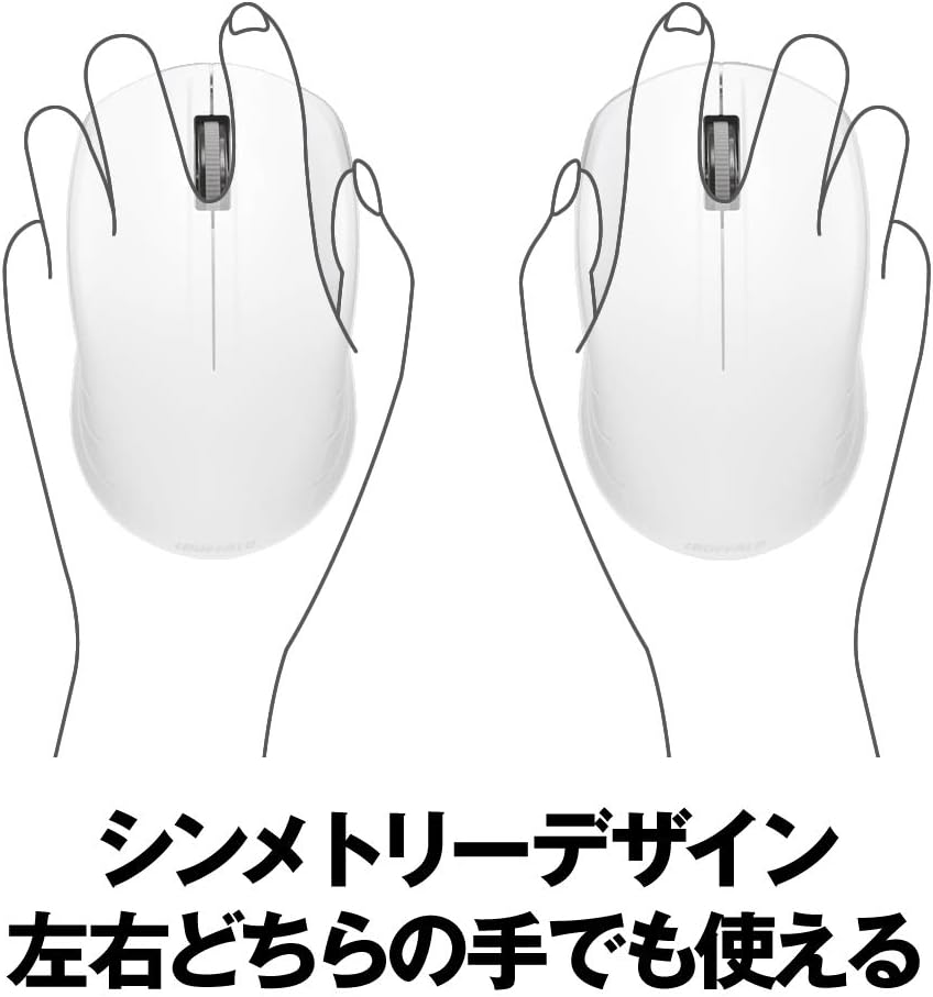 Detalle de バッファロー BSMRW21WH ワイヤレスマウス 3ボタン・左右対称デザイン・ホワイト