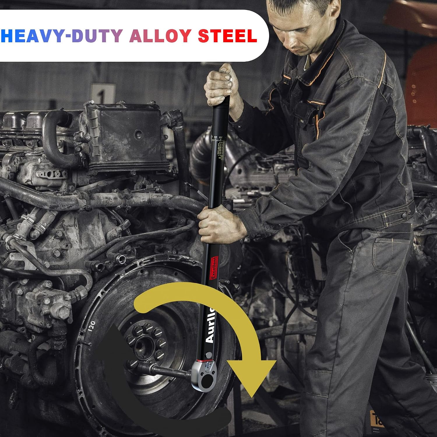 Thumbnail 5 de Aurlloct clé dynamométrique 3/4" 50–500 Nm à cliquet réversible (72 dents) avec précision ±5%