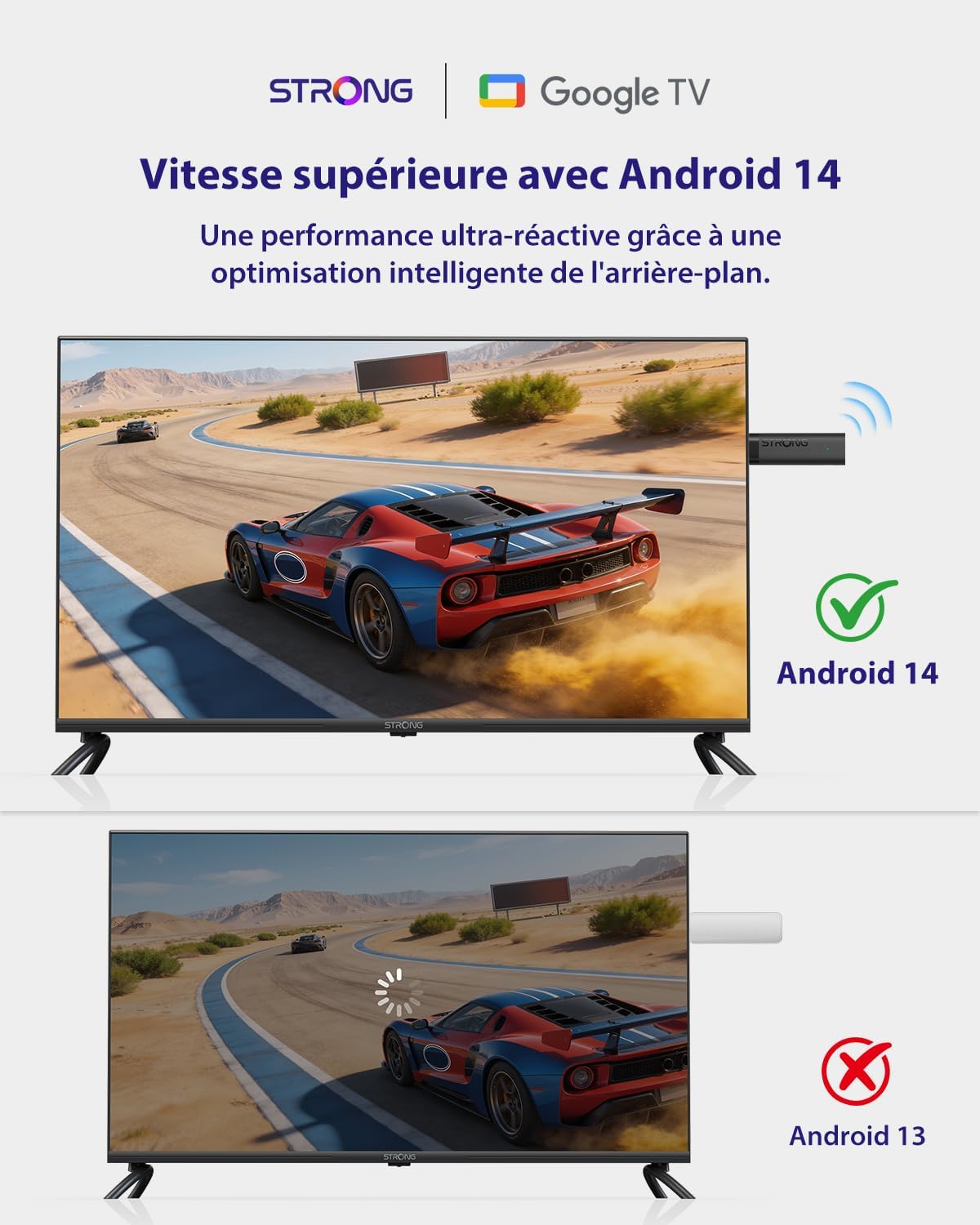 Thumbnail 2 de STRONG Leap-Nova-X TV Stick (Android 14) – 2 Go RAM, 32 Go ROM, 4K HDR, Wi‑Fi 6 et contrôle vocal