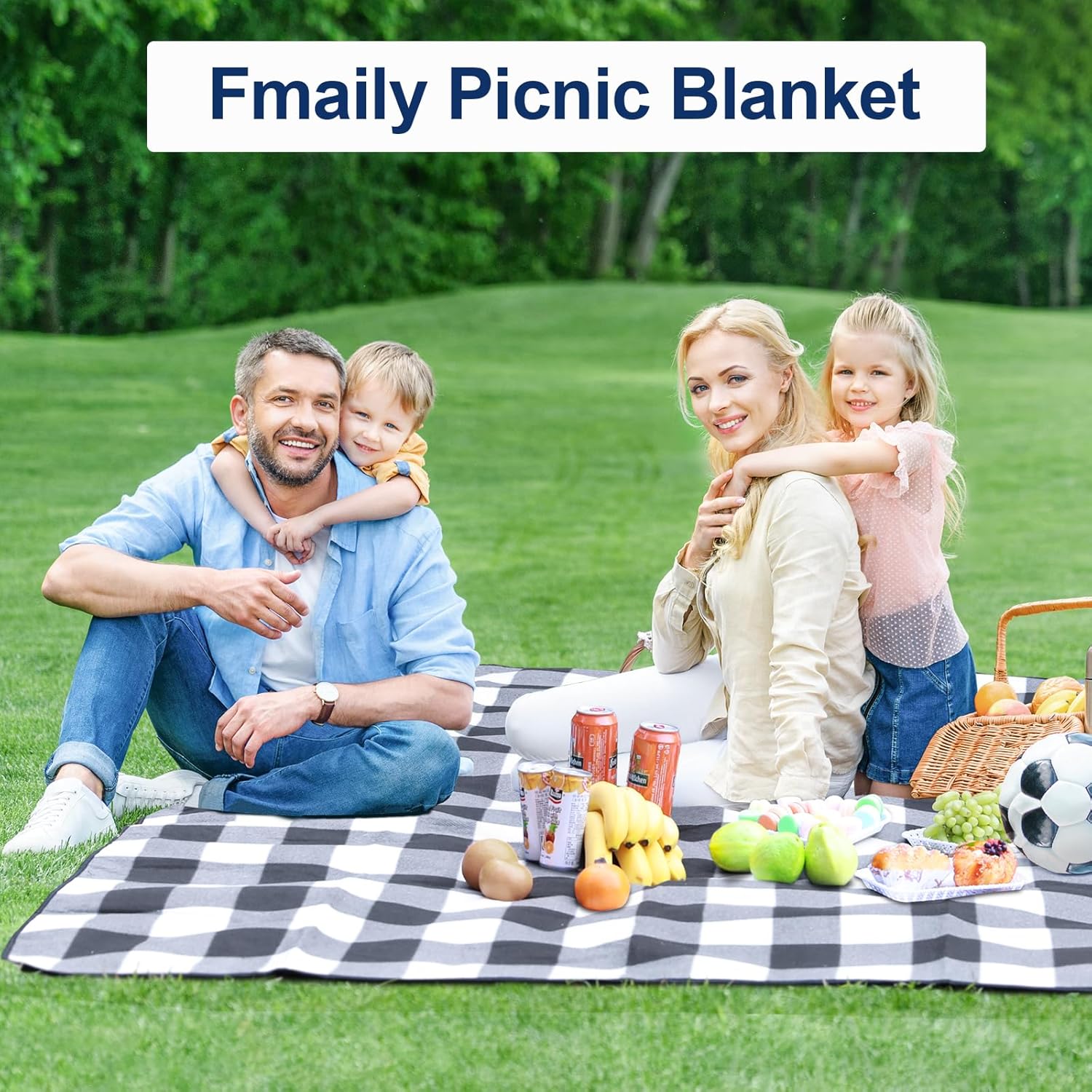 Thumbnail 1 de HUTHIM Picknickdecke 200x200 cm – Wasserdicht, faltbar und sandfrei für Strand, Park und Familie