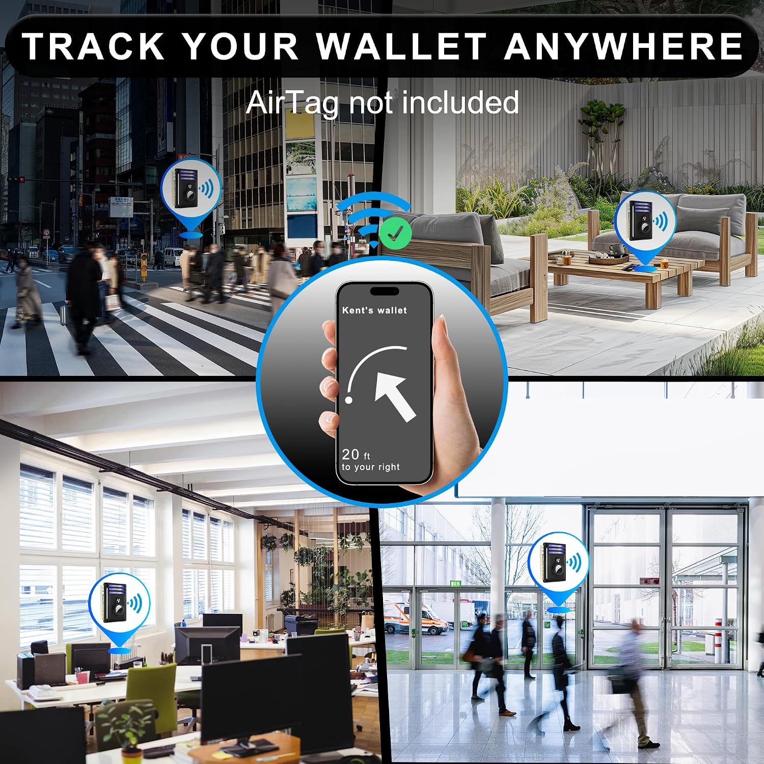 Thumbnail 6 de Hawanik Slim Minimalist AirTag Wallet with RFID