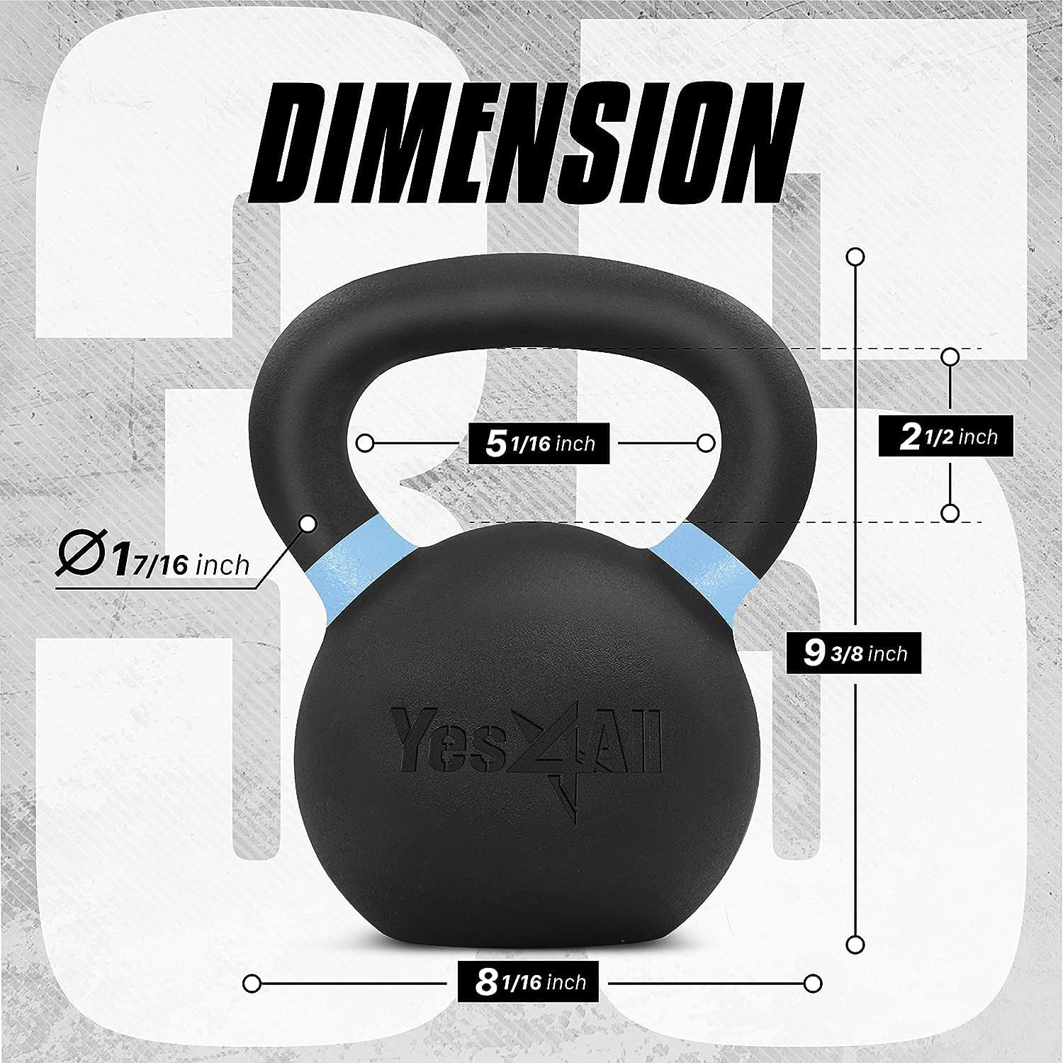 Thumbnail 1 de Yes4All 4-32kg Powder Coated Cast Iron Kettlebell Set
