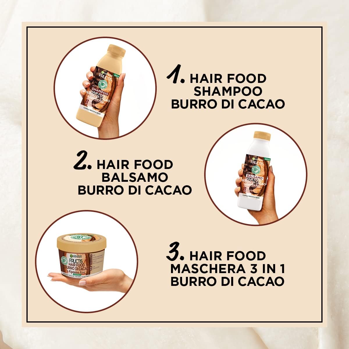 Detalle 1 de Fructis hair food sh cocoa 350 ml shampooing nourrissant