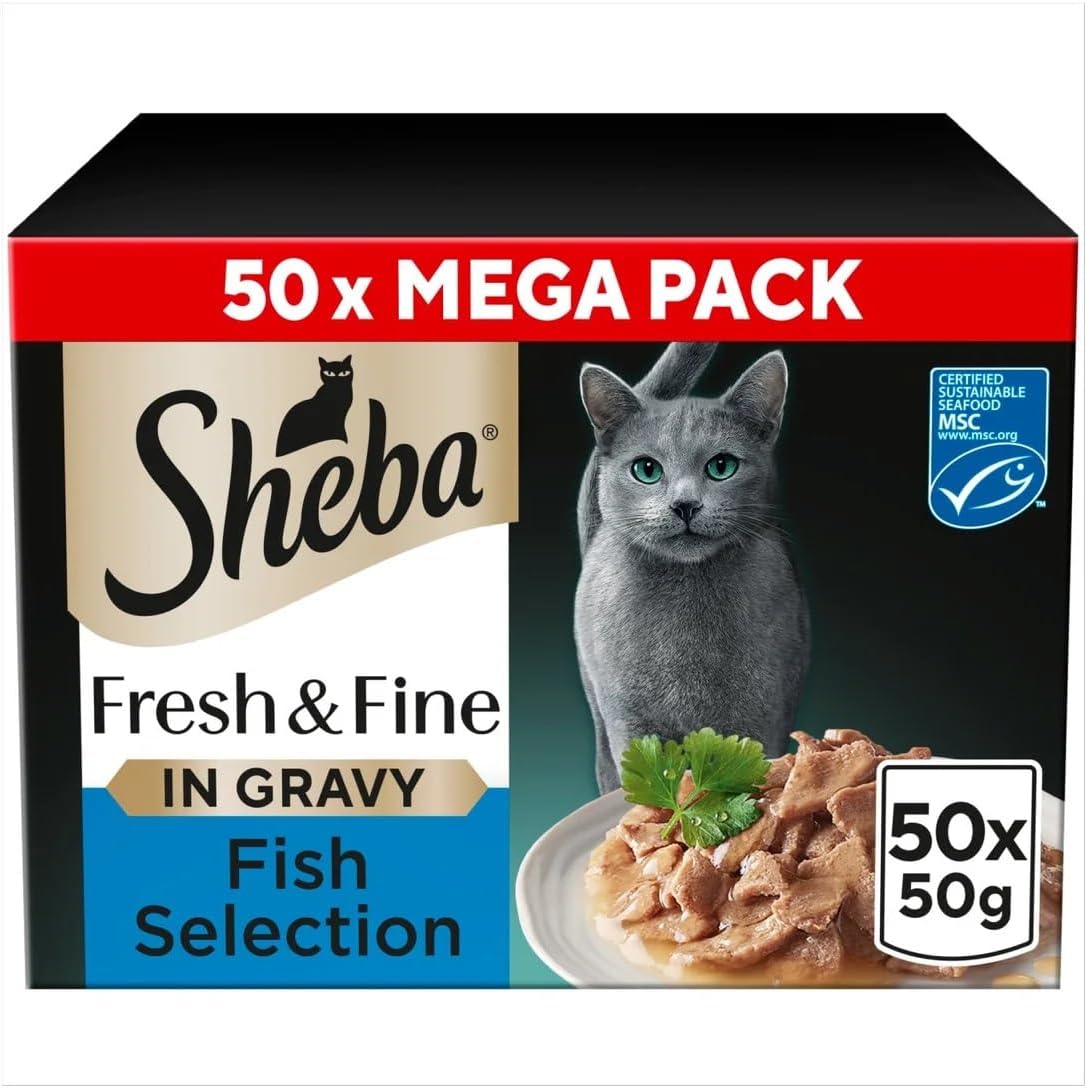 Detalle de Sheba CATCARE Pouch Wet Fresh & Fine (Poisson) – 50 g, Multipack Standard pour Chat Adulte