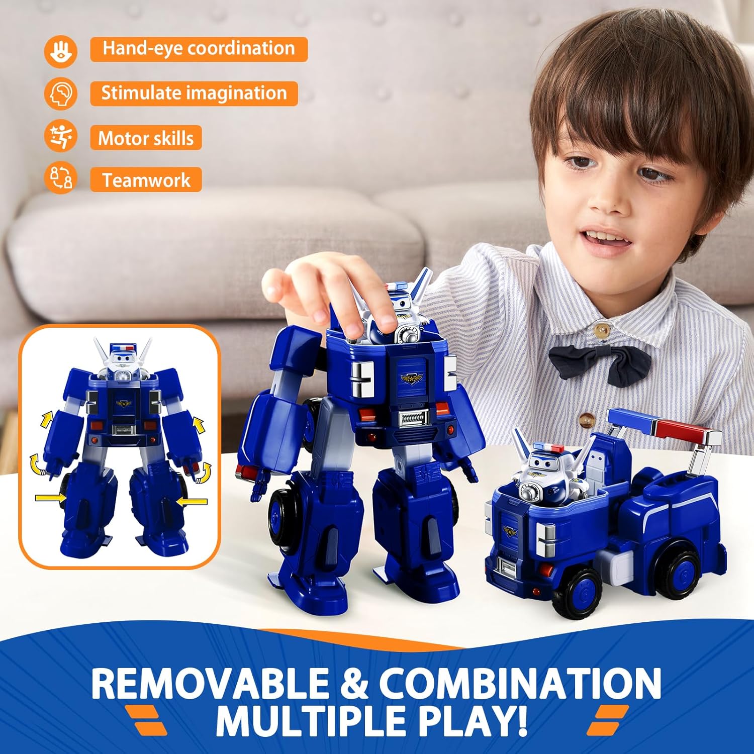 Detalle de Super Wings Trasformabile Aereo Blu 18 cm