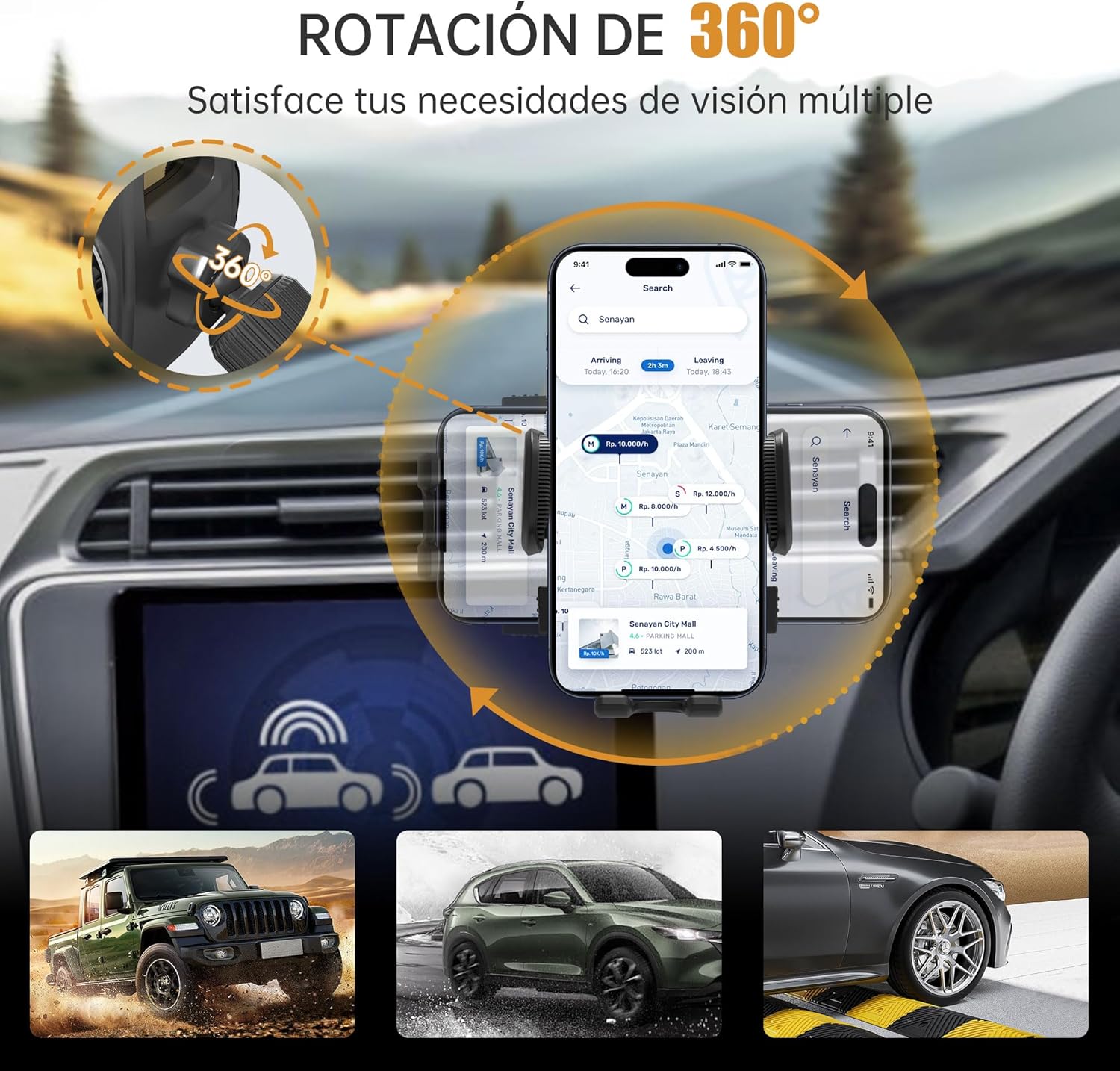 Thumbnail 1 de YISH Soporte móvil coche 360°