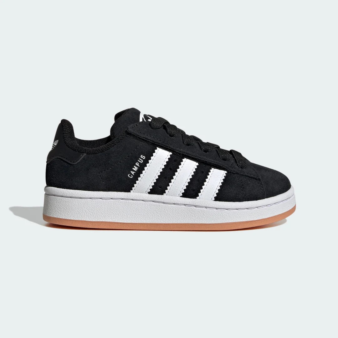 Detalle de Zapatilla Adidas Campus 00s negra: cierre cómodo y cordones elásticos