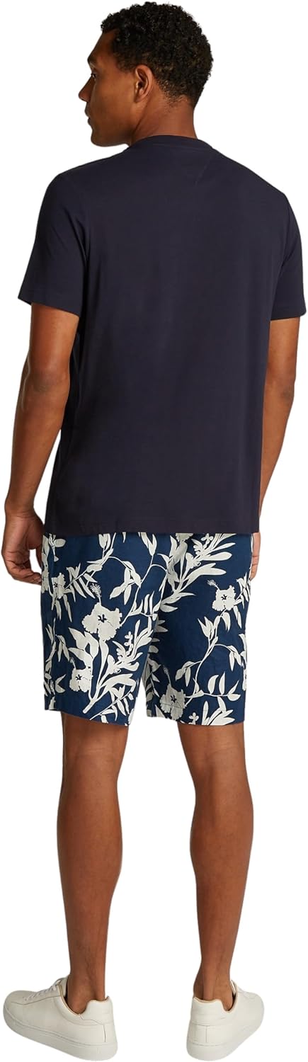 Detalle de Tommy Hilfiger Herren T-Shirt Kurzarm Center Stack Tee mit Rundhalsausschnitt aus Baumwolle