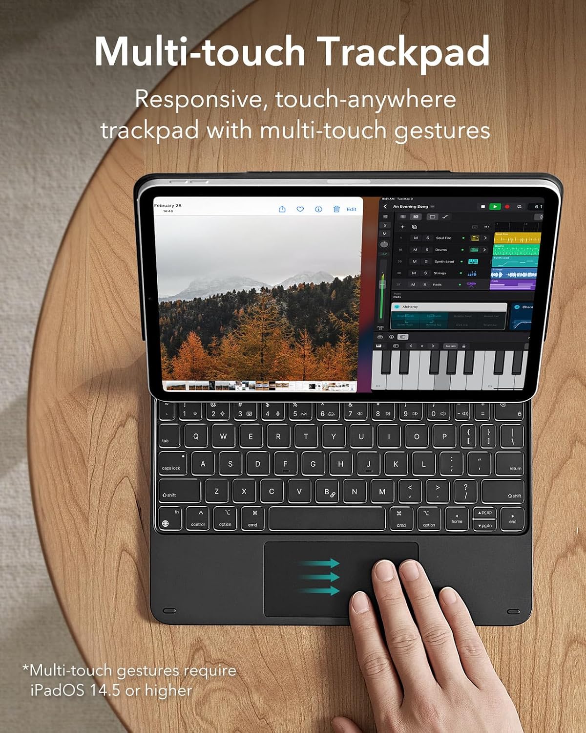 Detalle 2 de ESR iPad 11th/A16 Case with Backlit Keyboard 10.9"