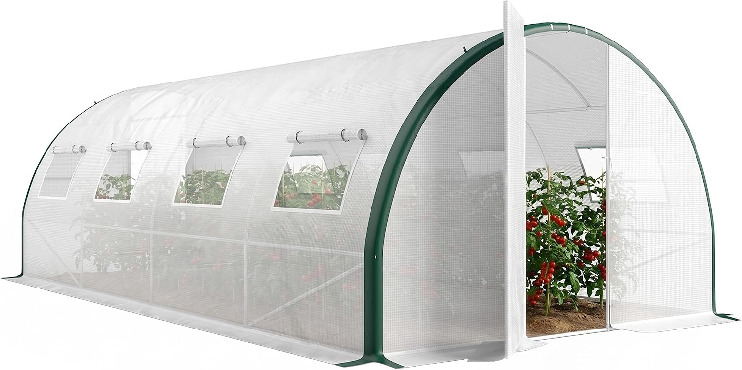 Detalle de Outsunny 84H-033V00WT tunnelserre 600 x 300 x 200 cm met PE-zeil van 140 g/m²