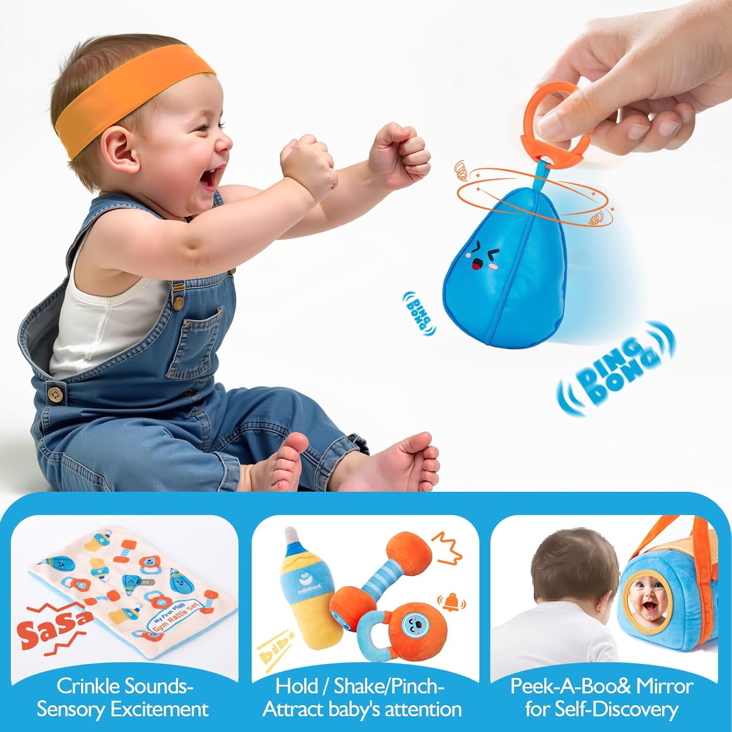 Thumbnail 6 de hahaland Rattle Gym Plush Set 0-12 Months Baby Toys
