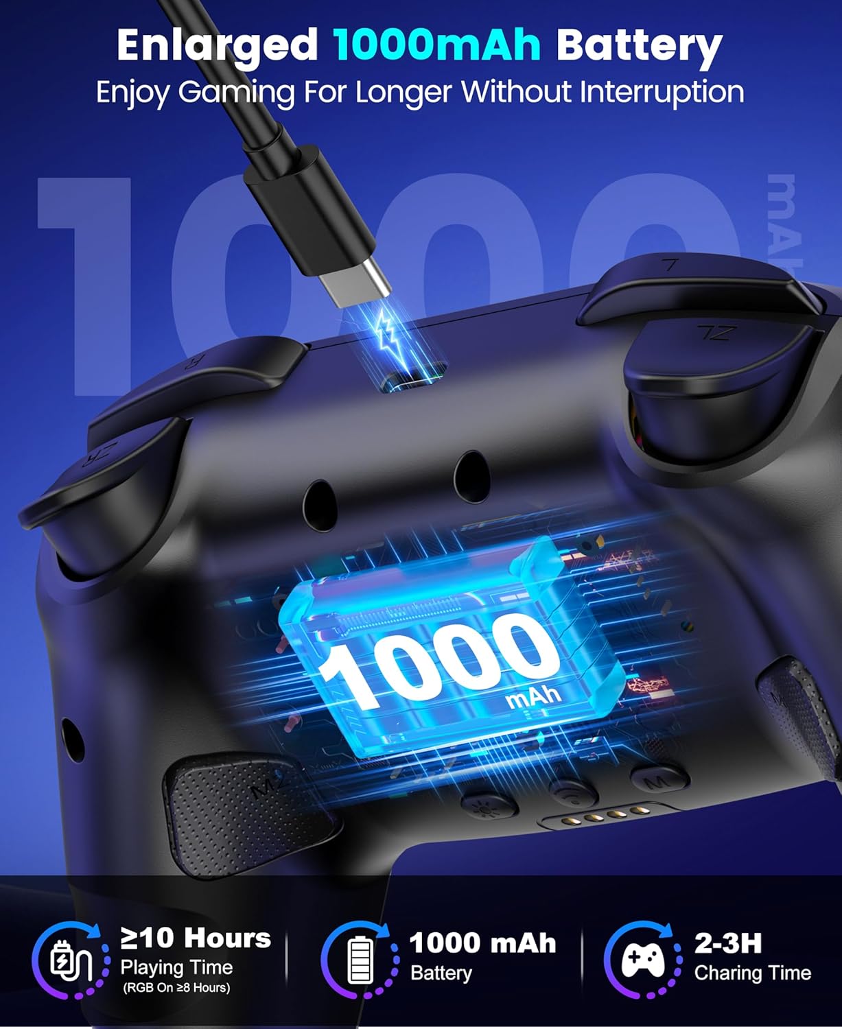 Thumbnail 6 de Switch 2 Controller für Switch/OLED/Lite mit Ladestation, RGB-Beleuchtung und Turbo-Funktionen