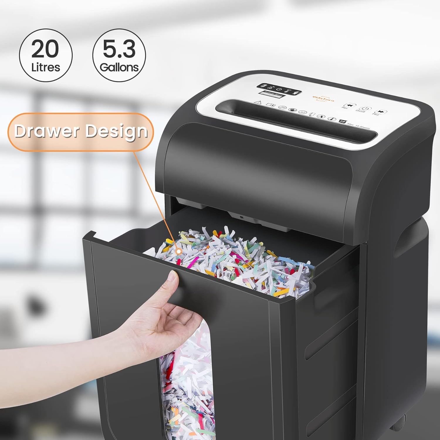 Thumbnail 3 de 60-Minute 15-Sheet Cross-Cut Paper Shredder