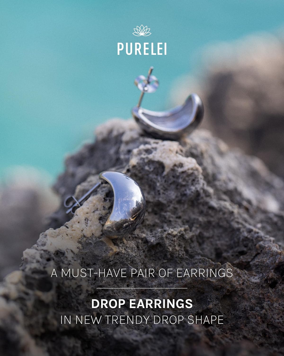 Detalle 2 de PURELEI Orecchini Drop acciaio placcato oro 19,8 mm