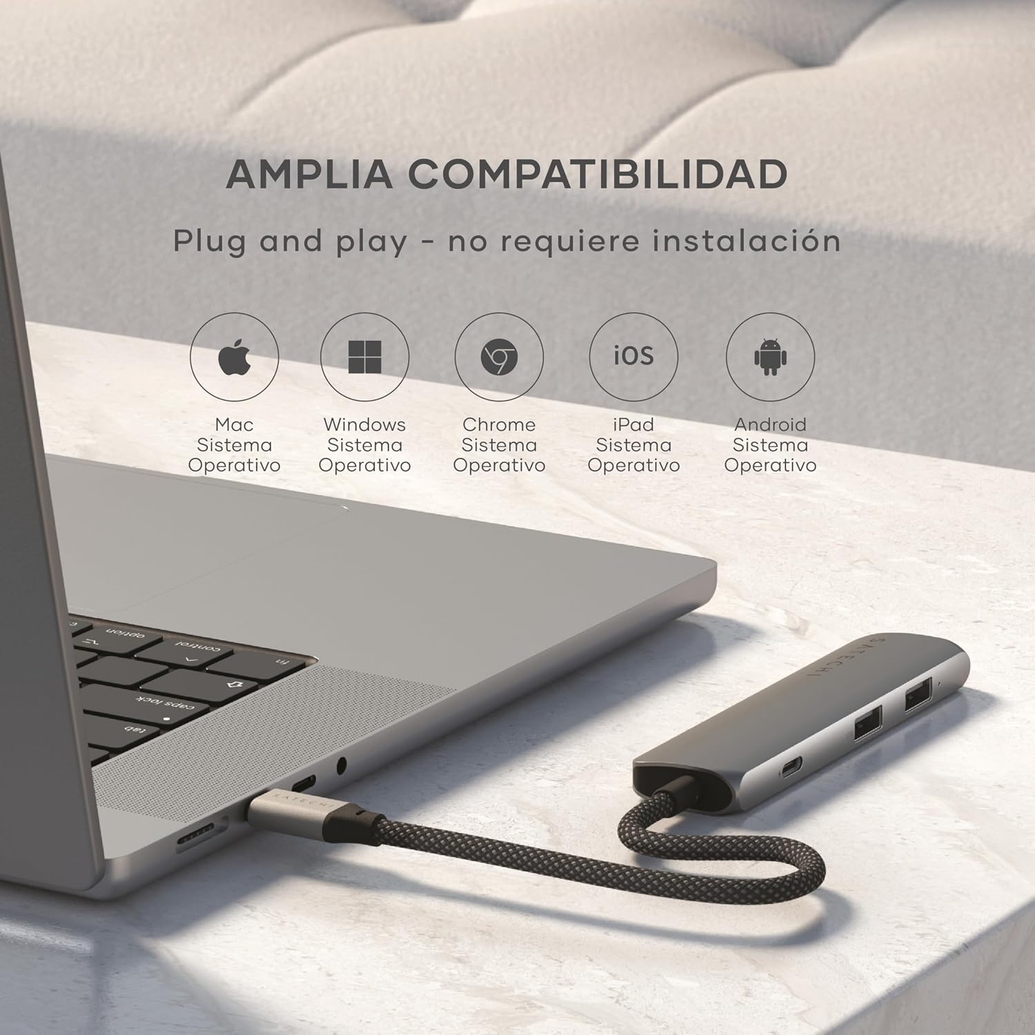 Thumbnail 5 de SATECHI Hub USB C 4 en 1 Slim Plus 🌐, HDMI 4K, 100W Carga