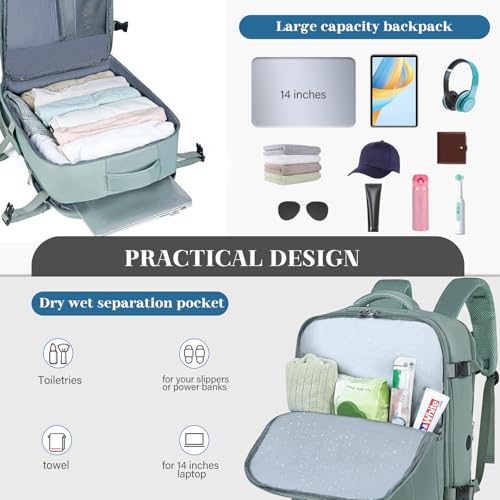 Detalle 2 de Hayayu Mochila de Cabina para Avión 40x30x20 (24L) con bolsillo antirrobo y para portátil de 14”