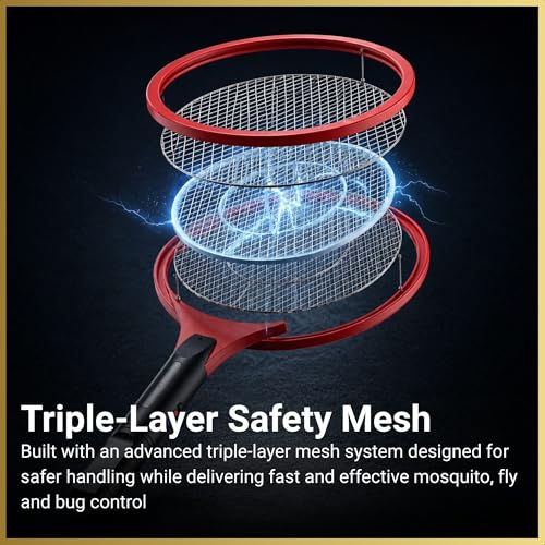 Thumbnail 6 de SHATCHI 49cm Electric Mosquito Swatter – USB Rechargeable Fly Zapper Racket