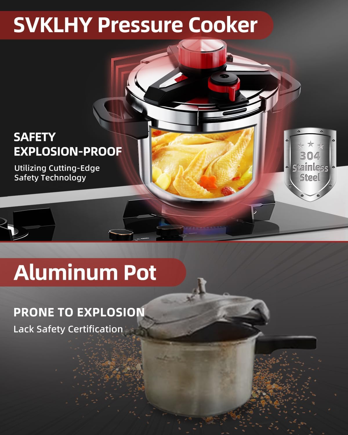 Thumbnail 3 de 32 QT 18/8 Stainless Steel Pressure Cooker