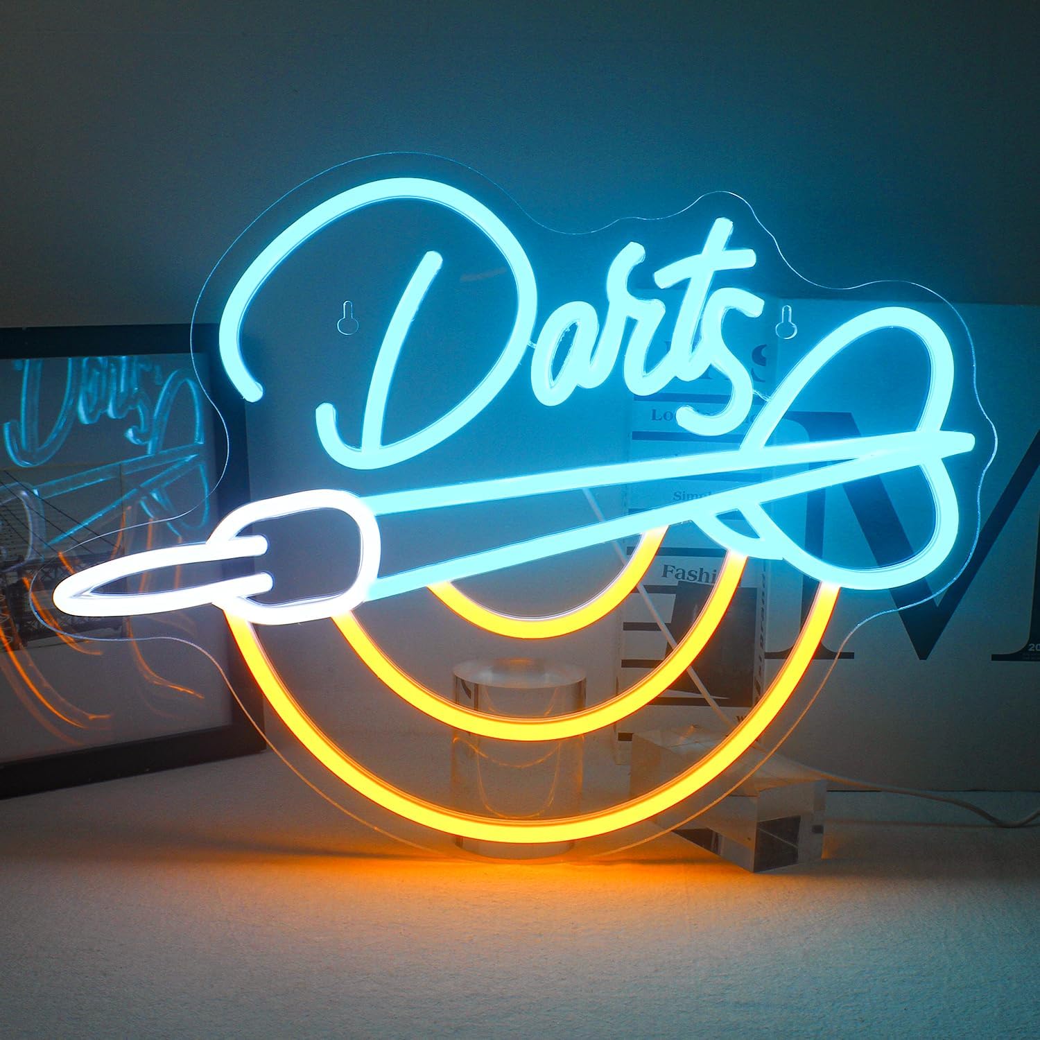 Detalle de Horseneon neonowy szyld do darta 42 × 31 cm, wielokolorowy, USB