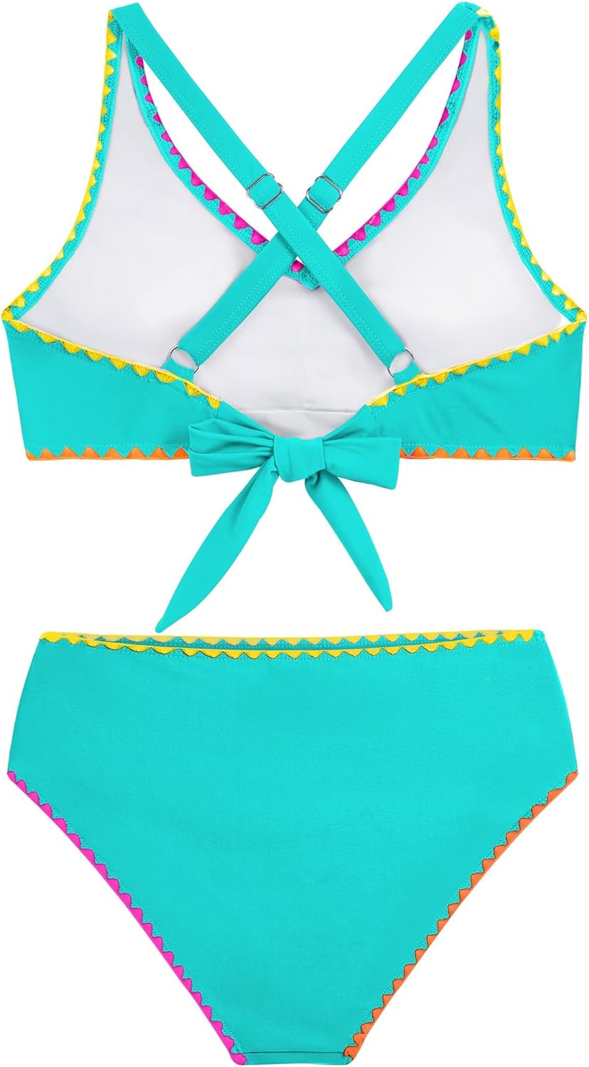 Thumbnail 5 de HOZIY Girls Crisscross Tie-Back Bikini Set (Teen) — Two-Piece Swimsuit for Ages 9–18