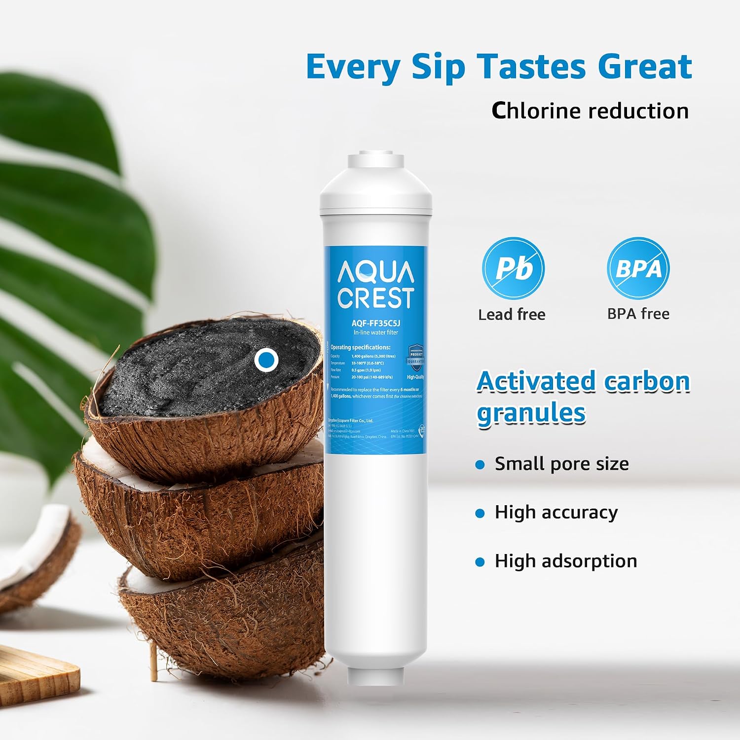 Detalle 2 de AQUA CREST Fridge Water Filter Replacement for Samsung DA29-10105J