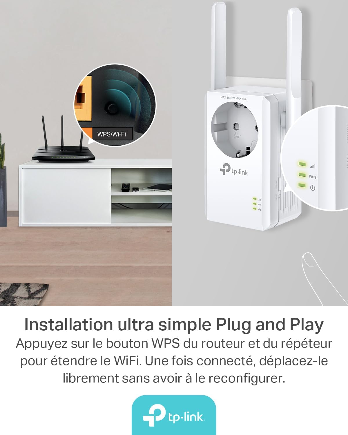 Thumbnail 2 de TP-Link TL-WA860RE : répéteur Wi‑Fi N jusqu’à 300 Mbps avec prise intégrée et port Ethernet