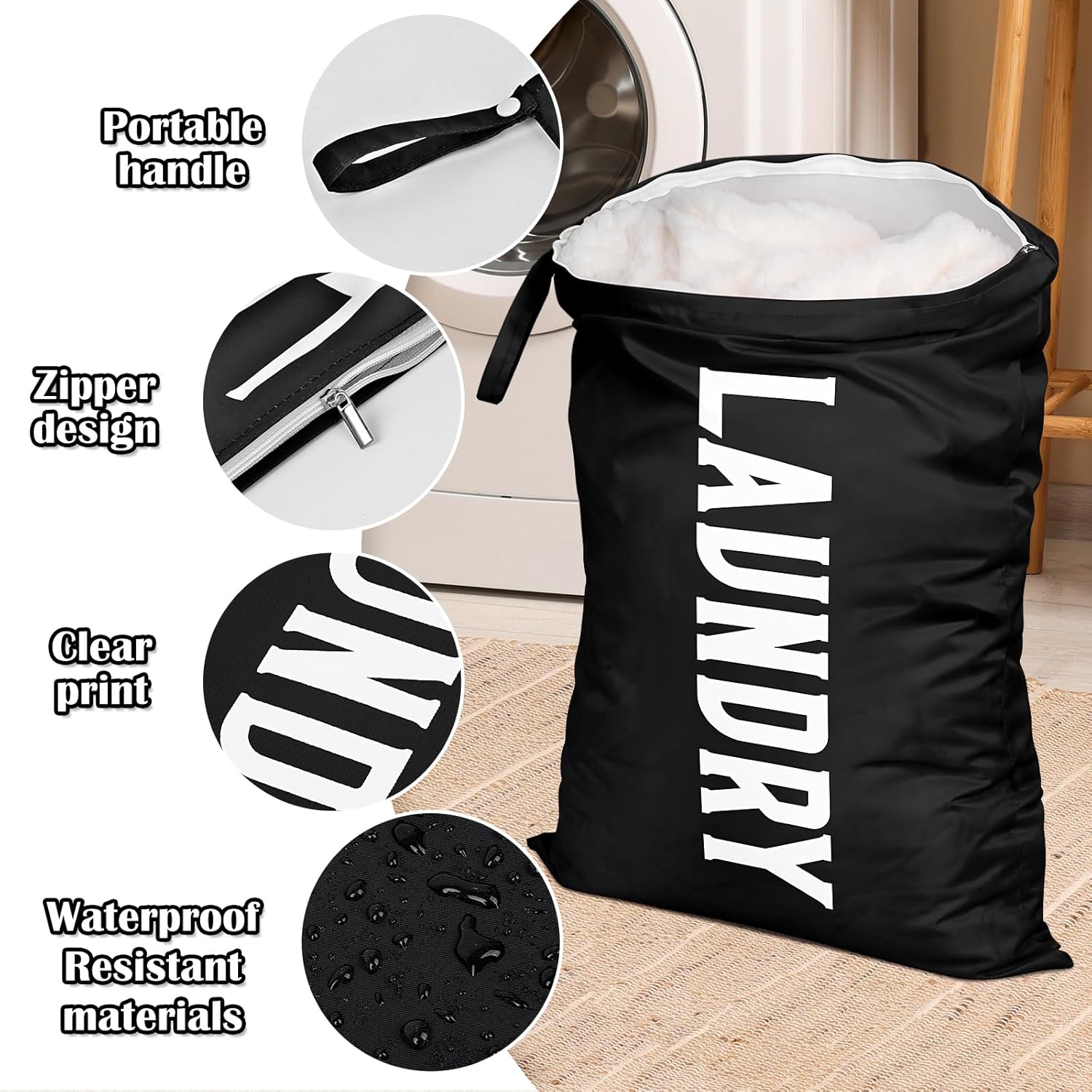 Thumbnail 2 de Nidoul 2 Pack Travel Laundry Bag: Waterproof Wet/Dry organiser with handles